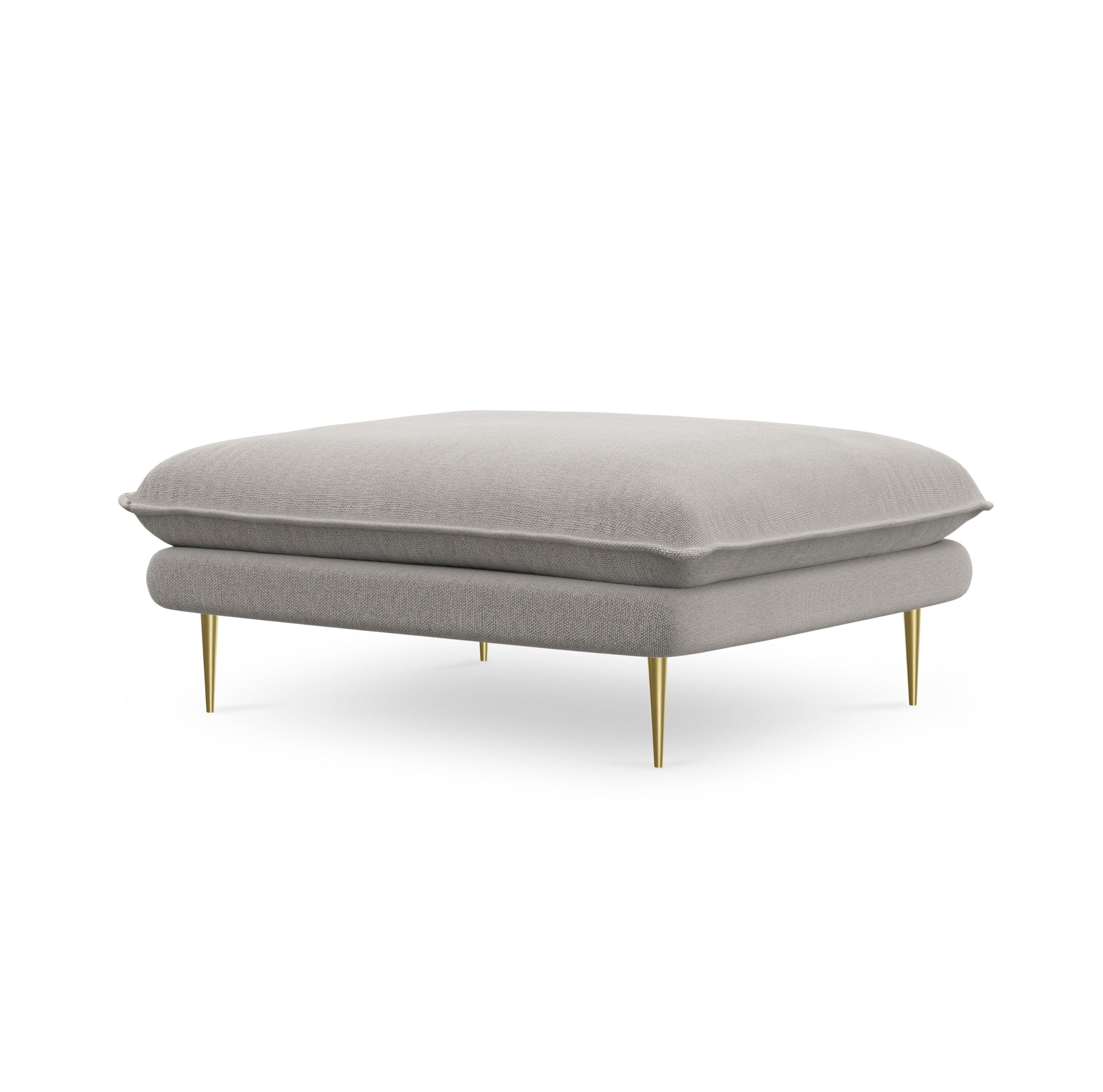 VIENNA pouffe light grey with gold base