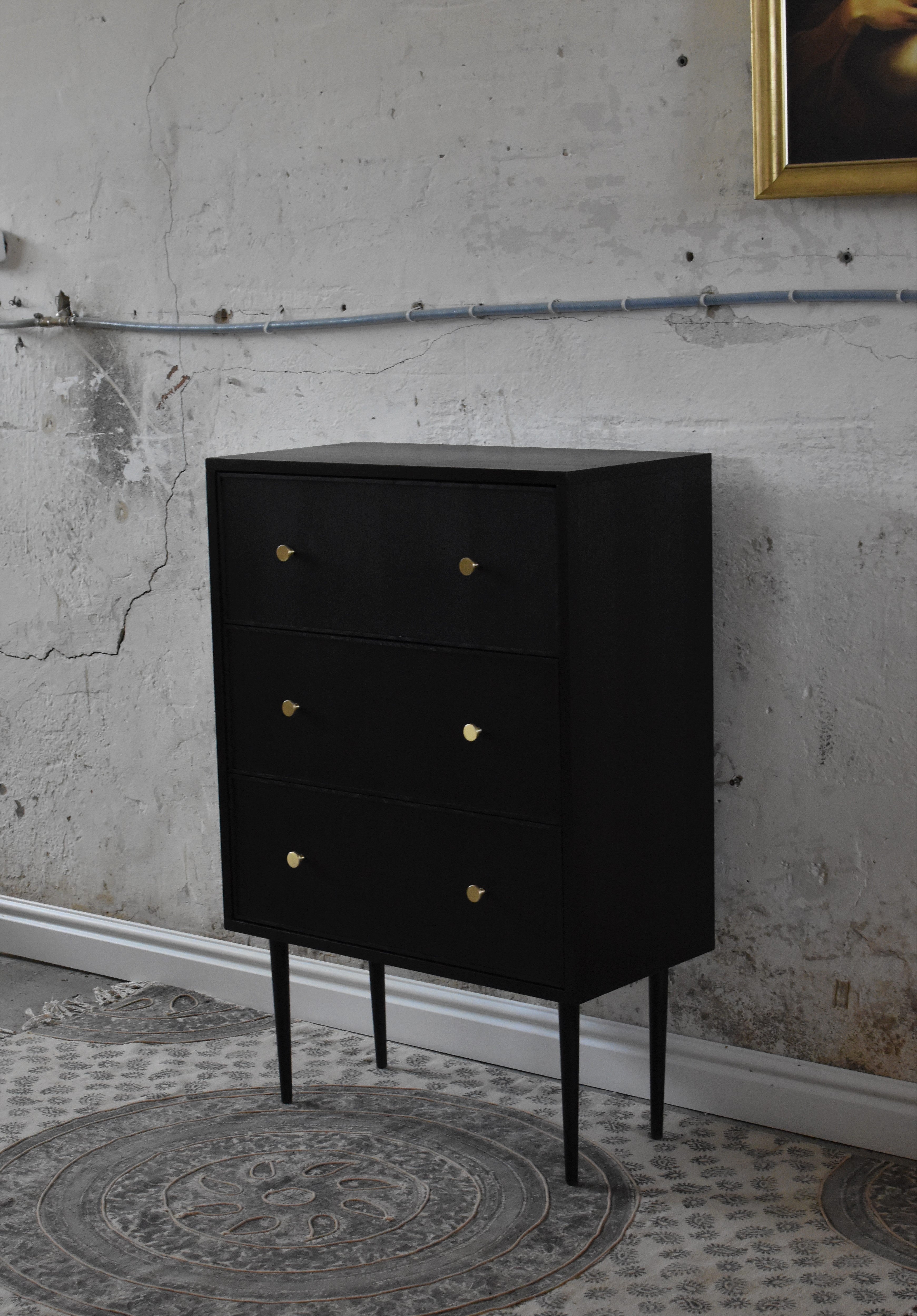 BLACKIE HIGH chest of drawers black
