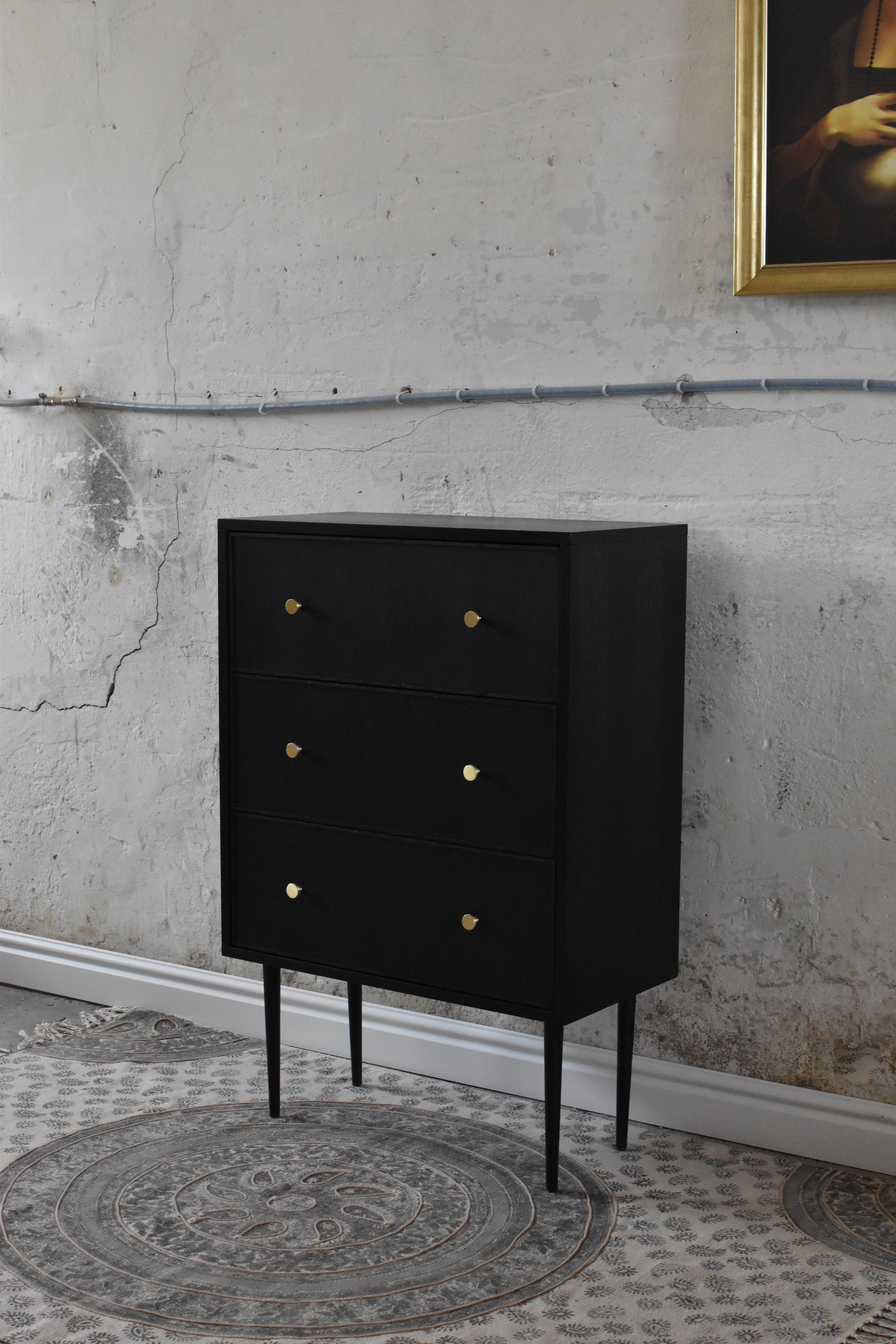 BLACKIE HIGH chest of drawers black
