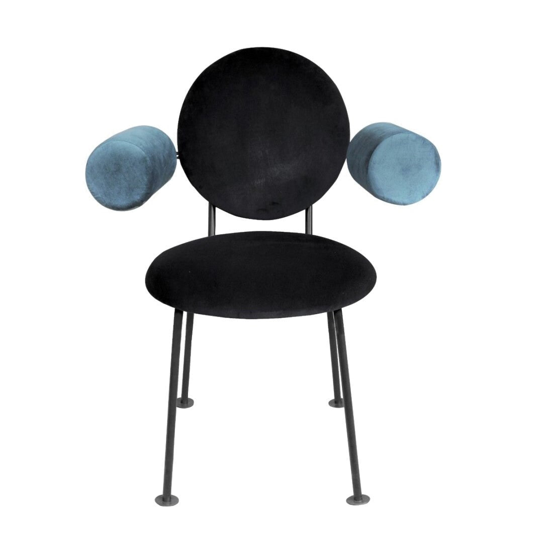 MEDALLION armchair black with blue, Happy Barok, Eye on Design