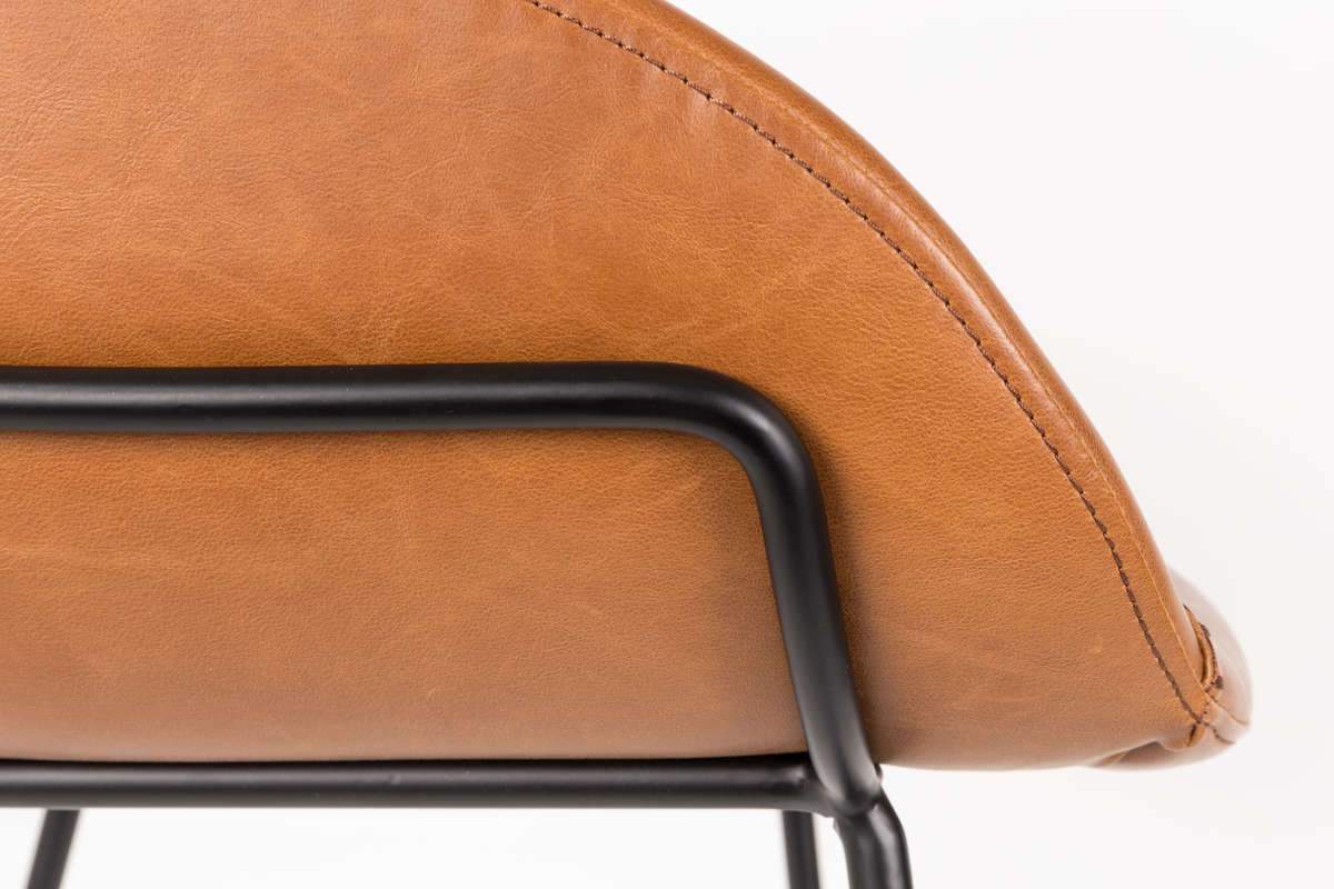 Bar stool low FESTON eco leather brown, Zuiver, Eye on Design