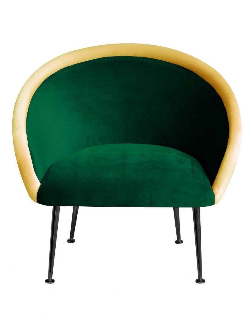 PLUM 3 armchair green with yellow roller, Happy Barok, Eye on Design