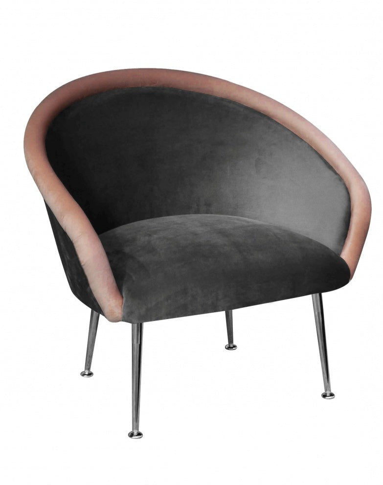 PLUM 3 armchair grey with pink roller, Happy Barok, Eye on Design