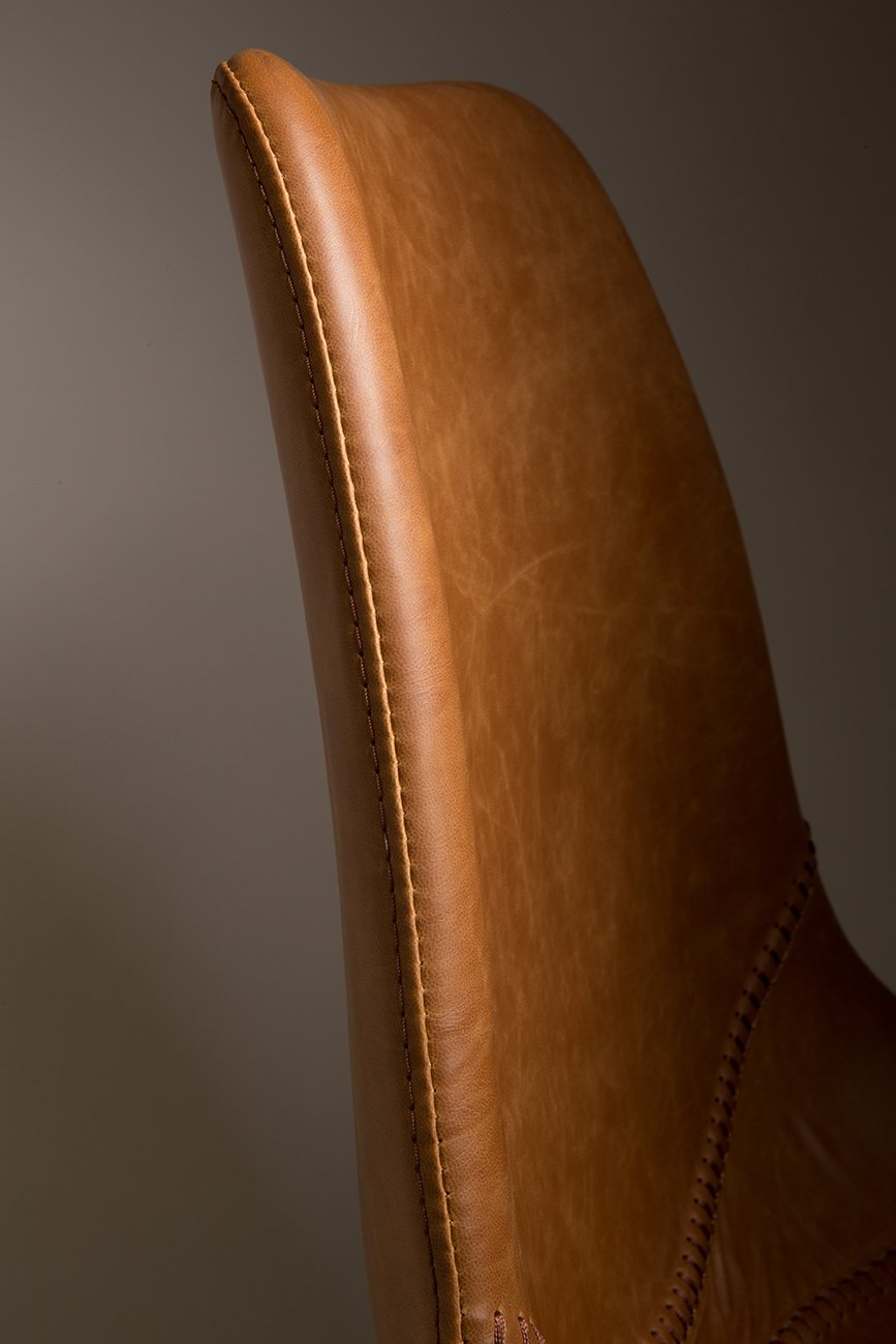 Bar stool FRANKY eco leather brown, Dutchbone, Eye on Design