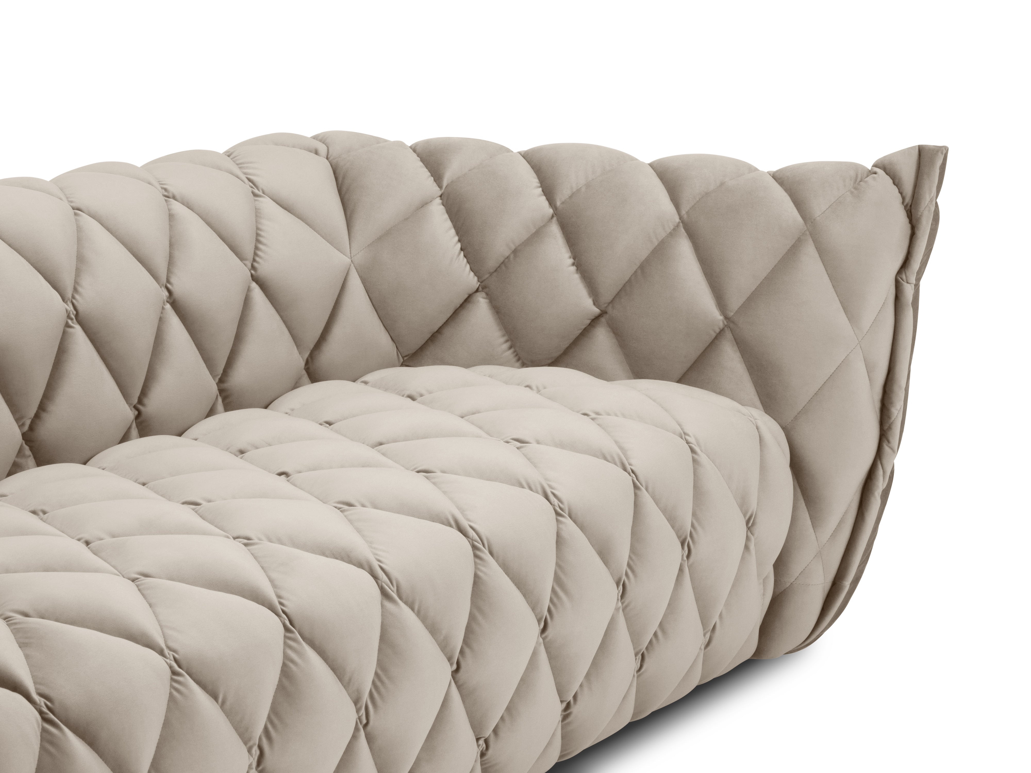 3-seater velvet sofa FLANDRIN beige