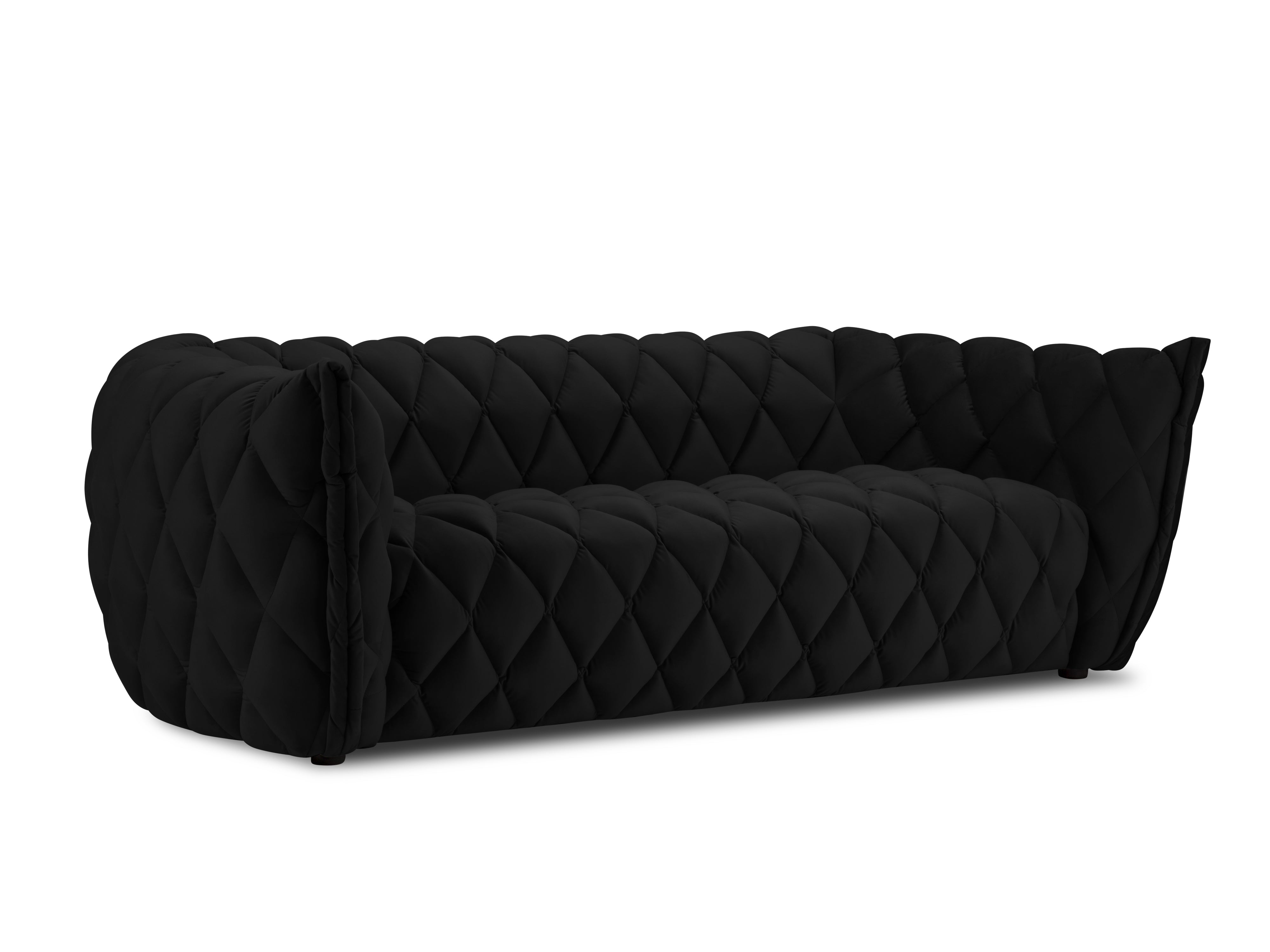 3-seater velvet sofa FLANDRIN black