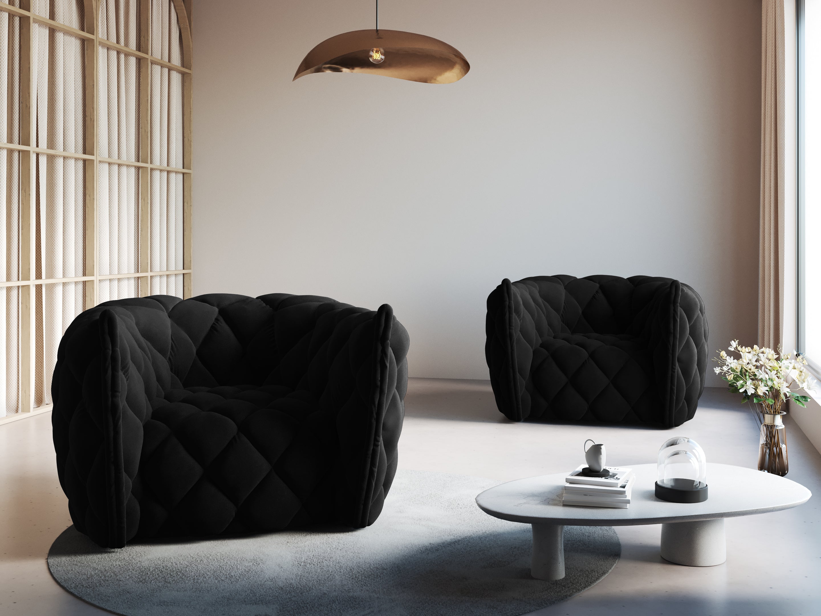 Velvet armchair FLANDRIN black
