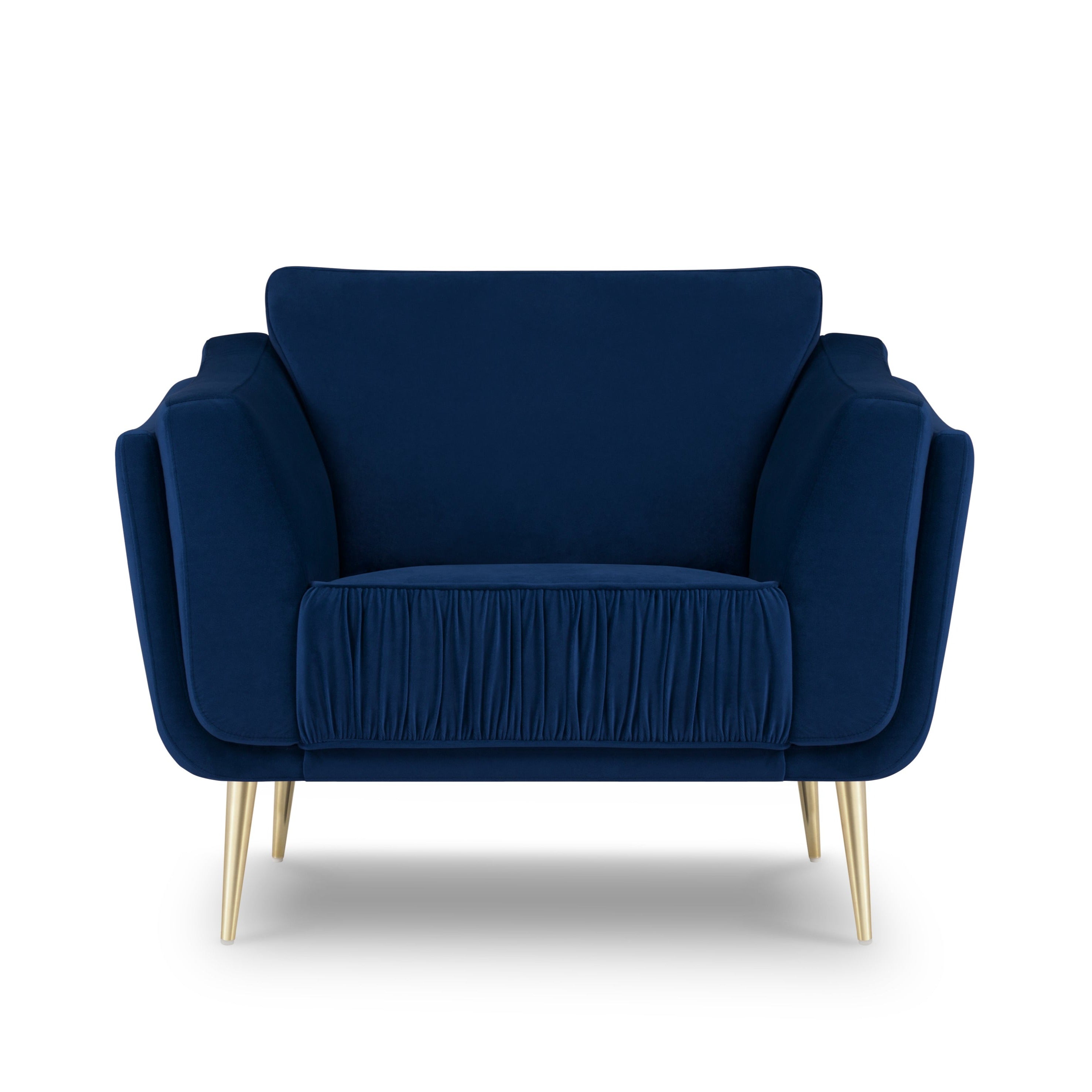 Velvet armchair DAUPHINE navy blue