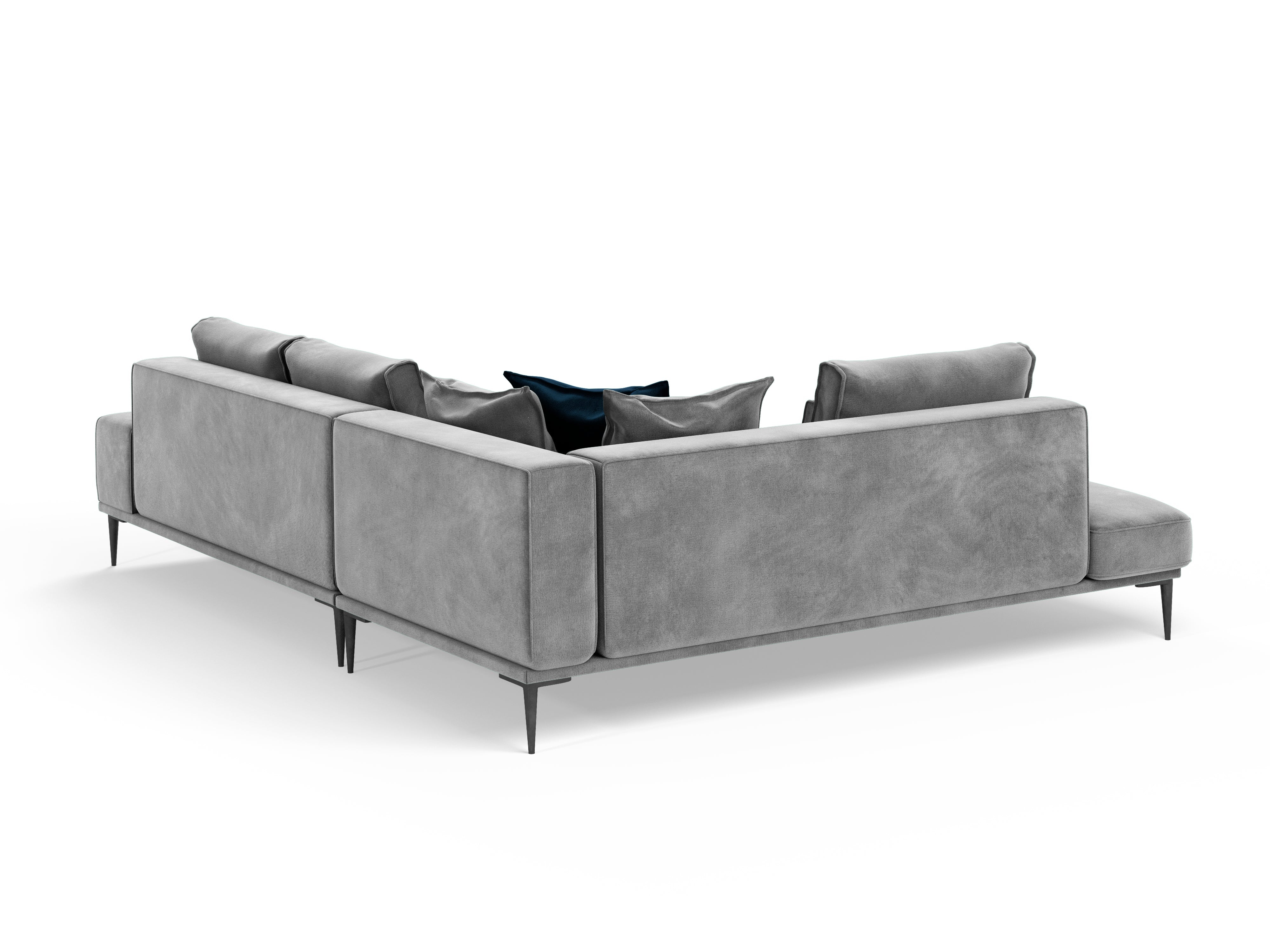 Velvet corner sofa LIEGE light grey