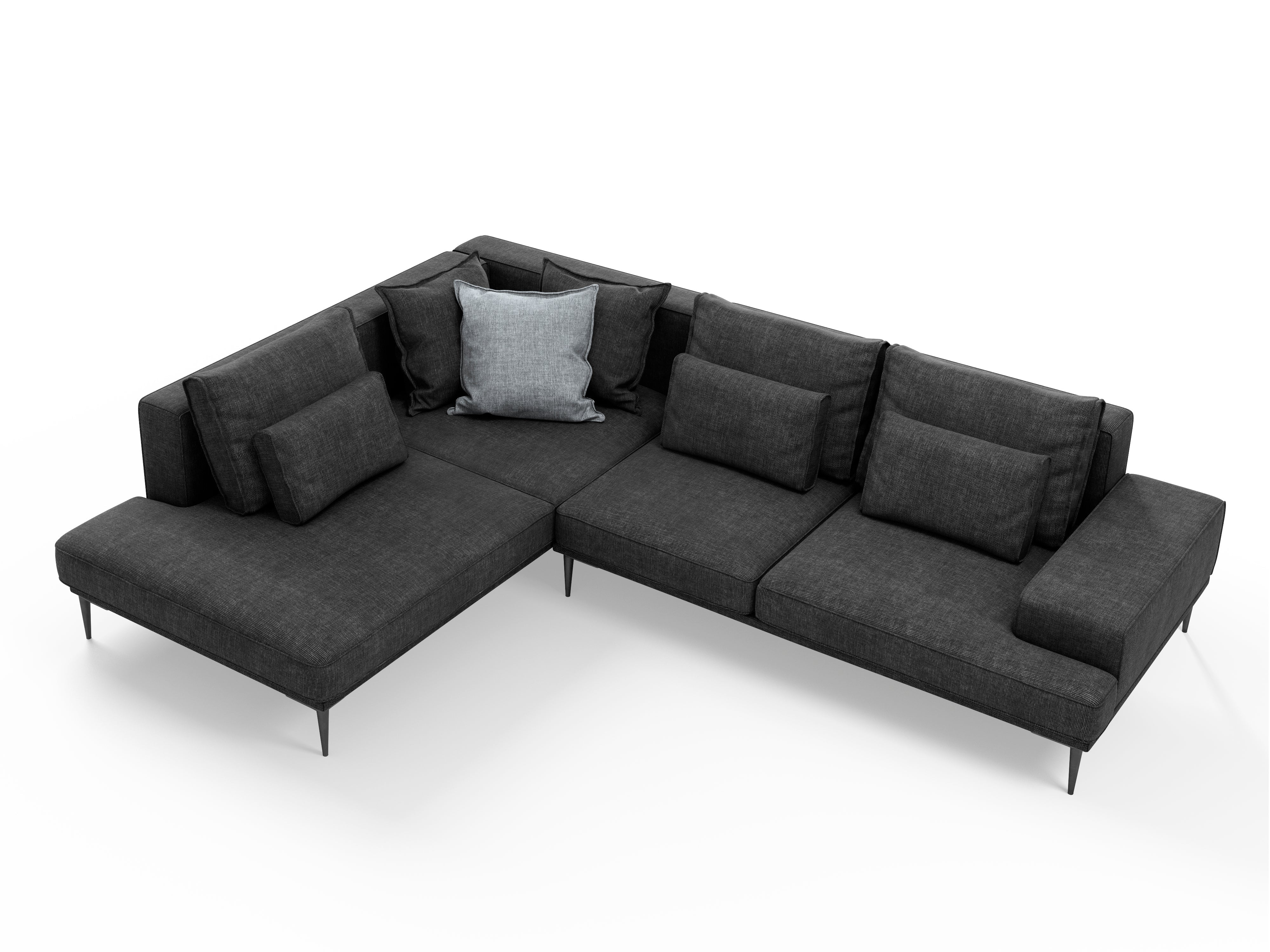 Left corner sofa LIEGE dark grey