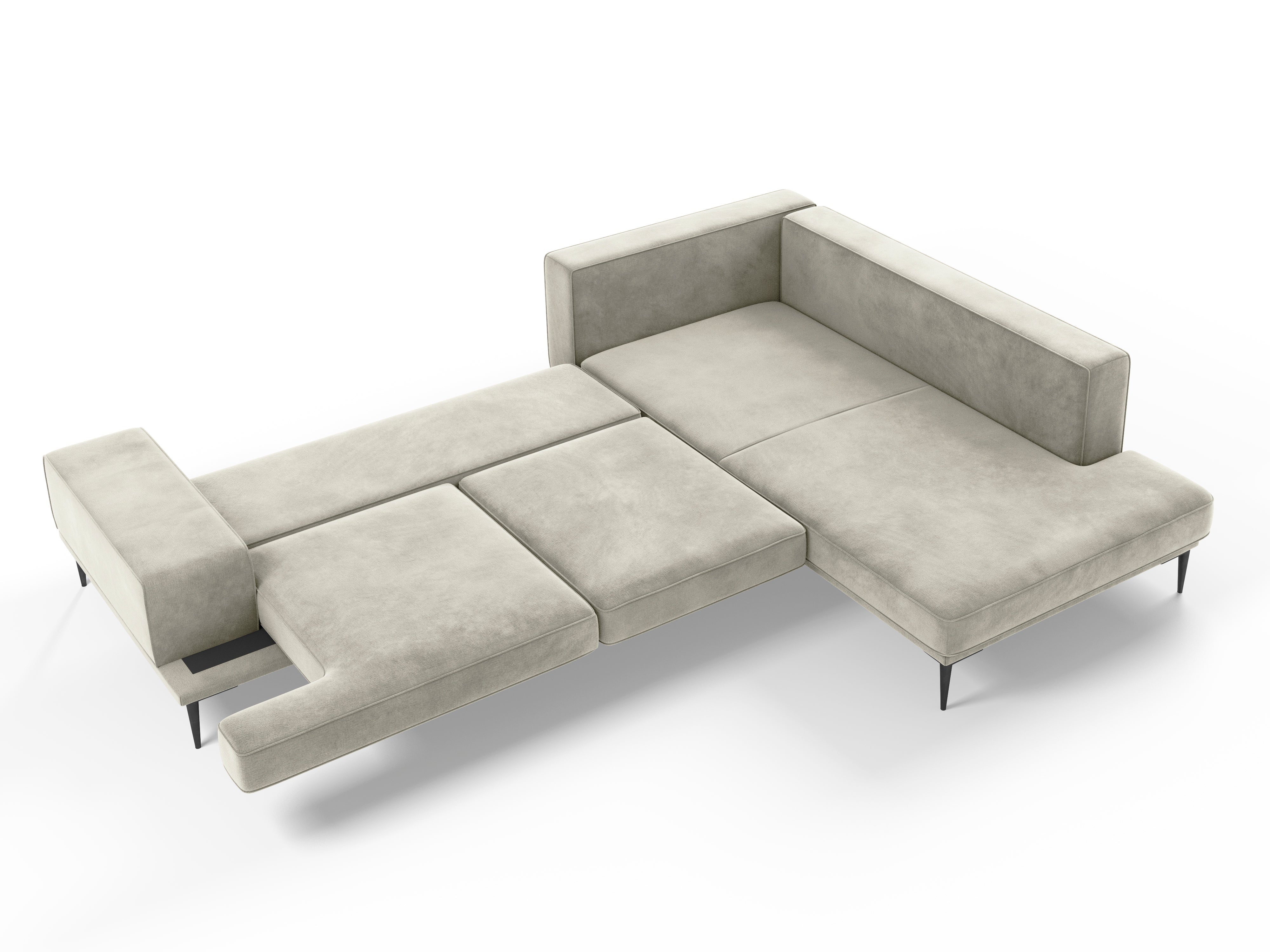 Velvet corner sofa LIEGE beige