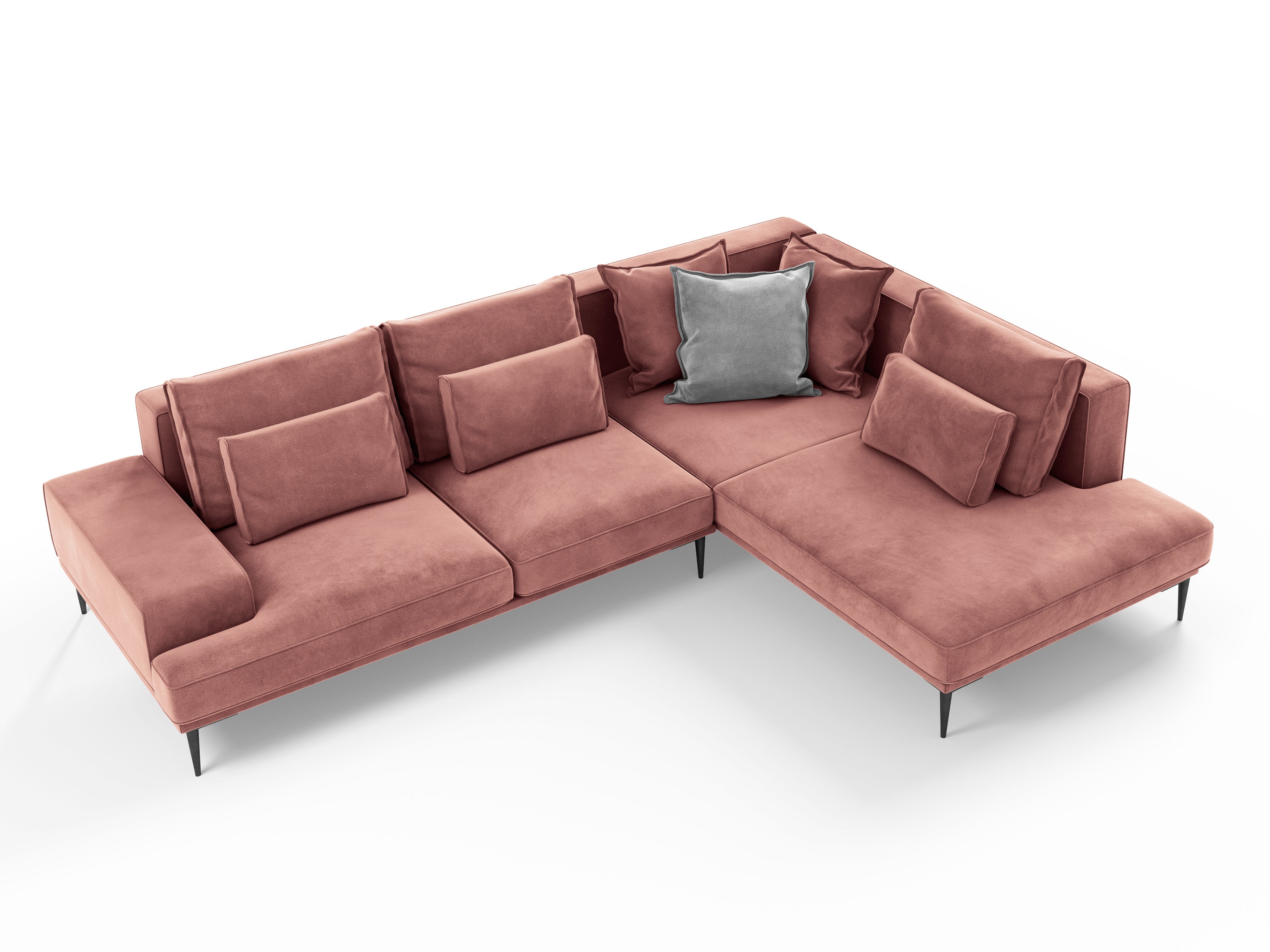 Velvet corner sofa LIEGE pink