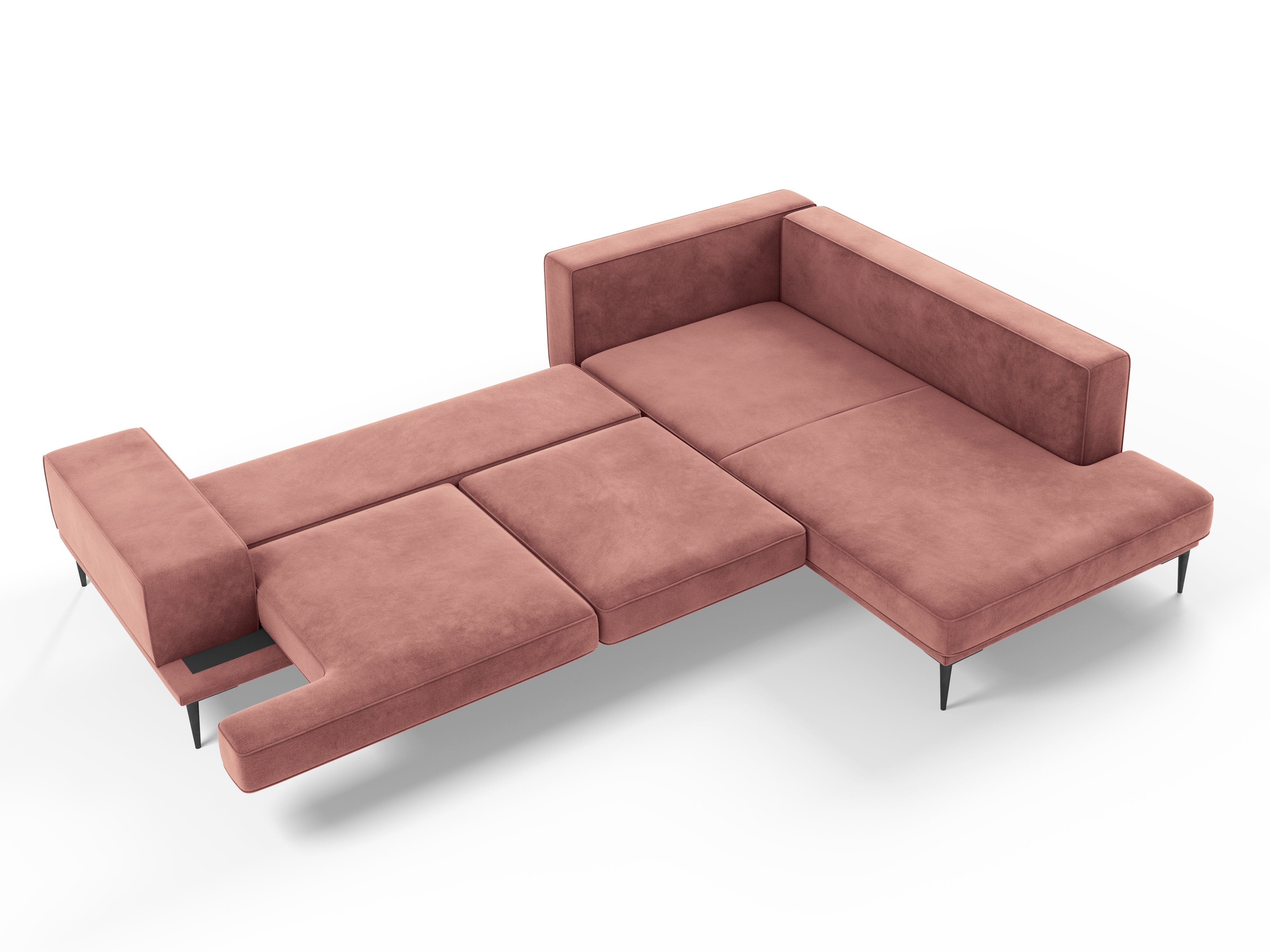 Velvet corner sofa LIEGE pink