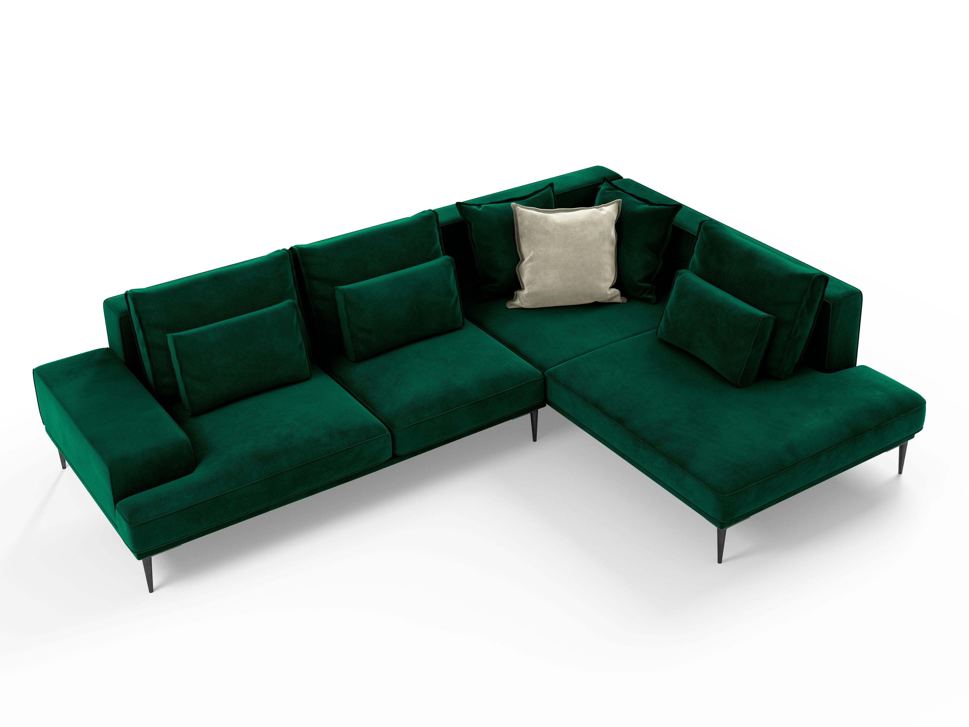 Velvet corner sofa LIEGE green