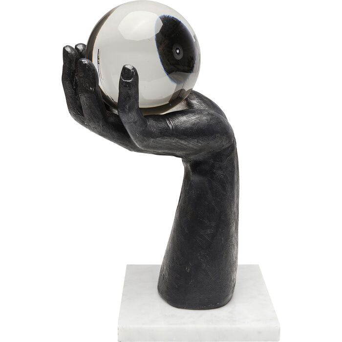 Deco Ball Hand is an unusual sculpture holding a ball in your hand. It is an ideal addition to any modern interior. It will also be an ideal complement to the minimalist interior of each dining room. It is worth paying attention to the marble stand, which will not stand out on any surface.