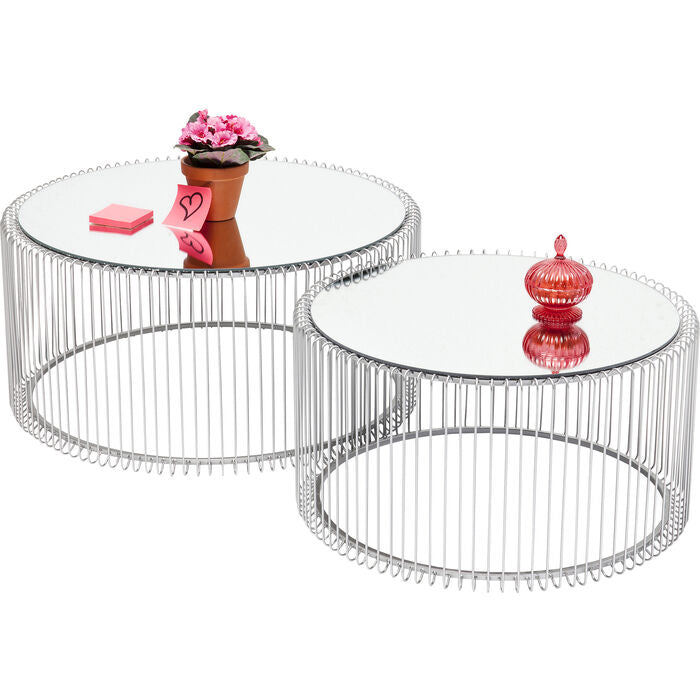 Coffee table set WIRE silver