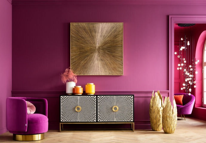 ELECTRO chest of drawers black with gold details