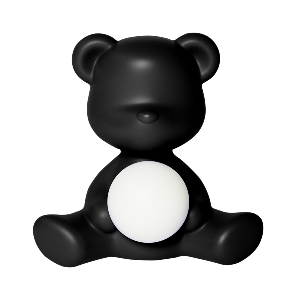 The teddy bear, the emotional object of Par Excellence, was again interpreted by Stefano Giovannoni for Qeeboo and becomes a table lamp. The new pop icon, delicate and fun at the same time was designed in two versions, Boy & Girl. Teddy Girl, more shy and delicate, brings out the female soul of the famous stuffed animal, covering a small backlit ball.