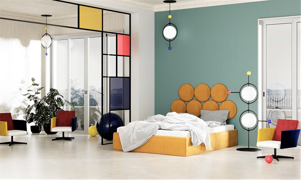Upholstered bed BALL dark green, Happy Barok, Eye on Design