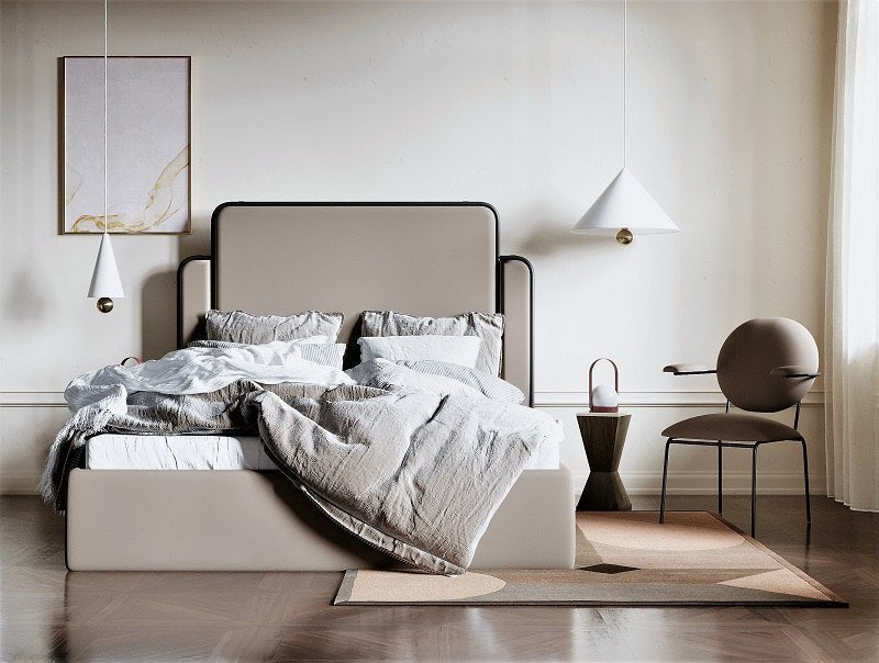 Upholstered bed CORTEO beige