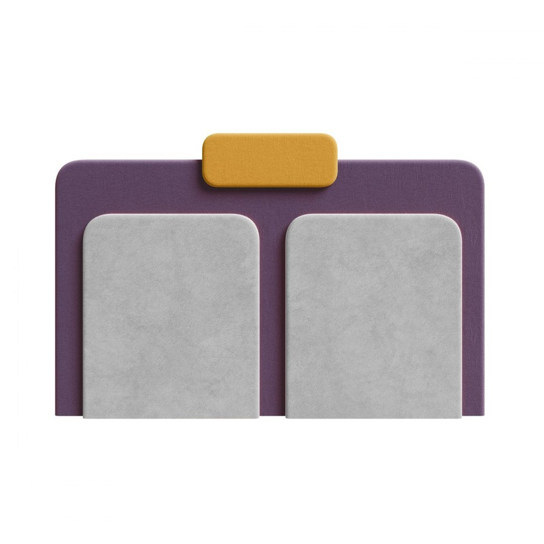 Upholstered bed PLUM 7 grey with violet, Happy Barok, Eye on Design