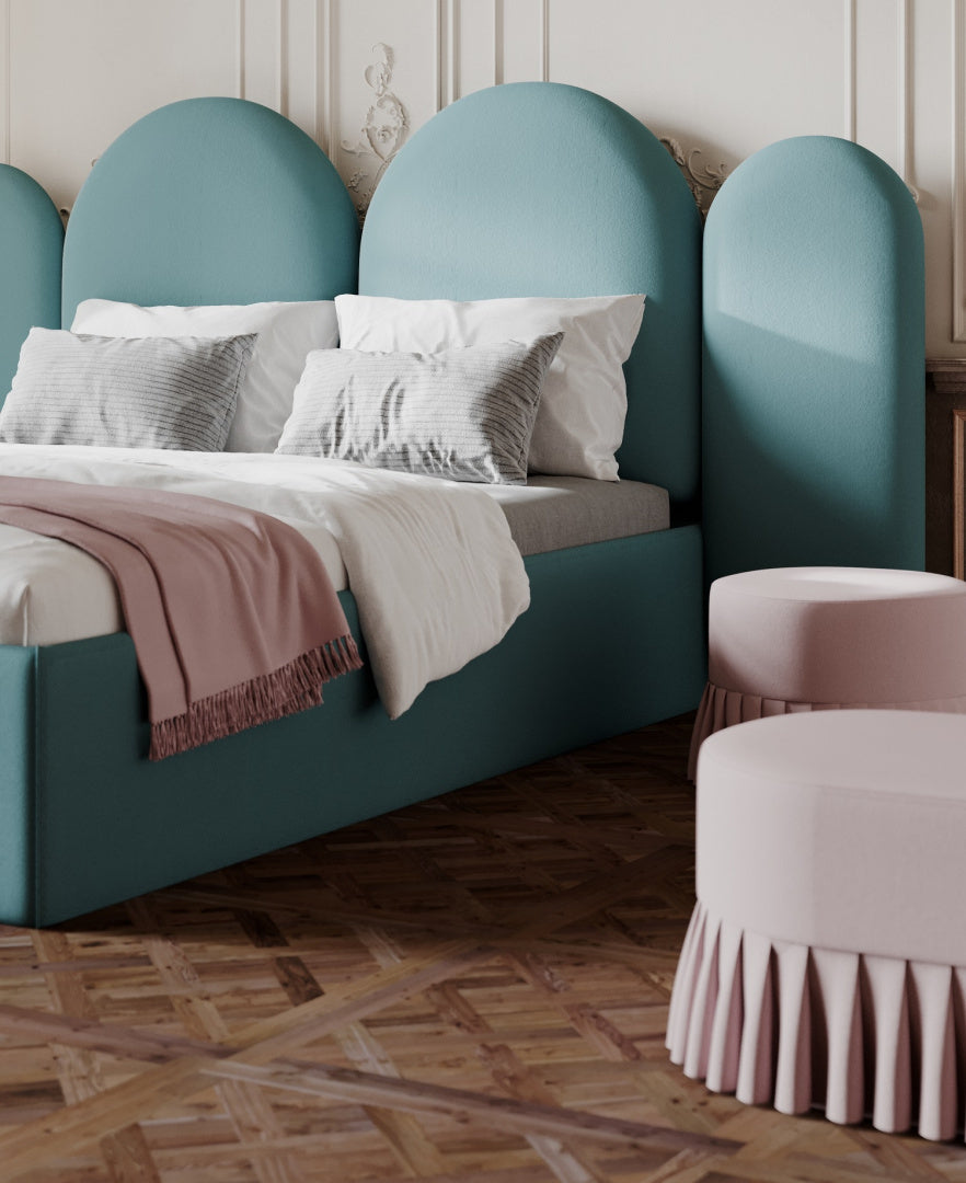 Upholstered bed CLOUD mint green