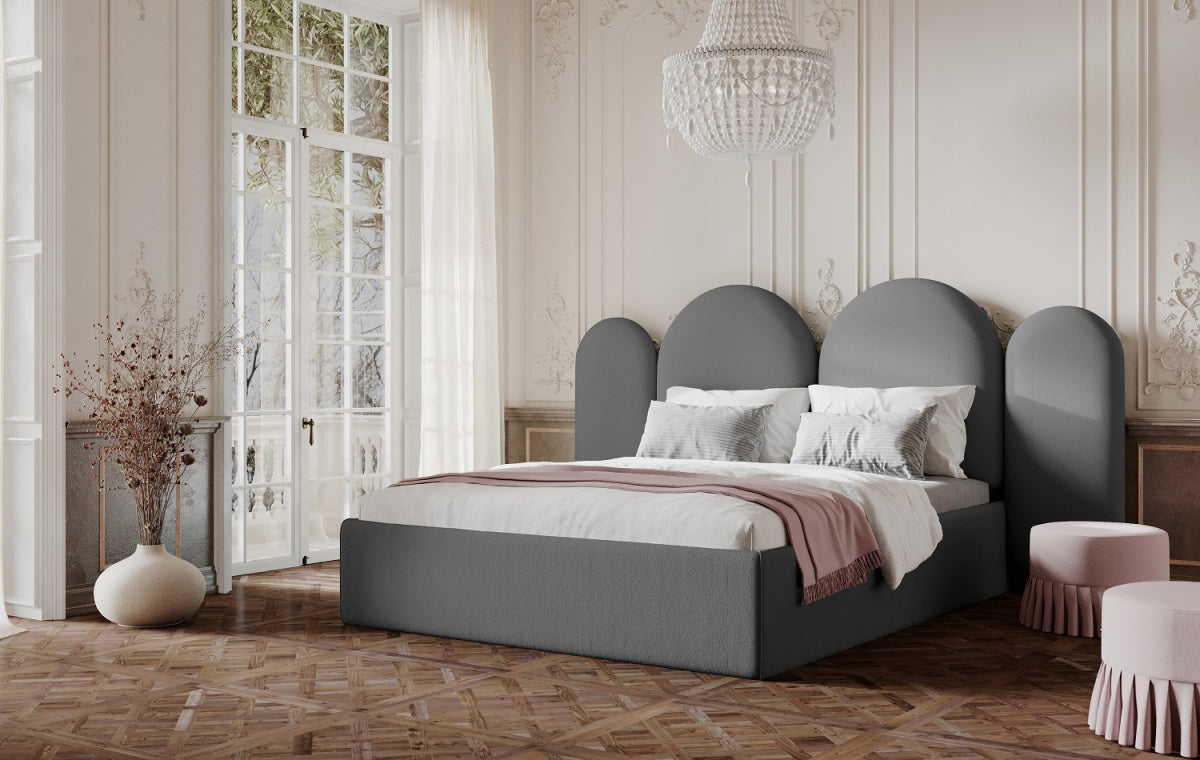 Upholstered bed CLOUD grey