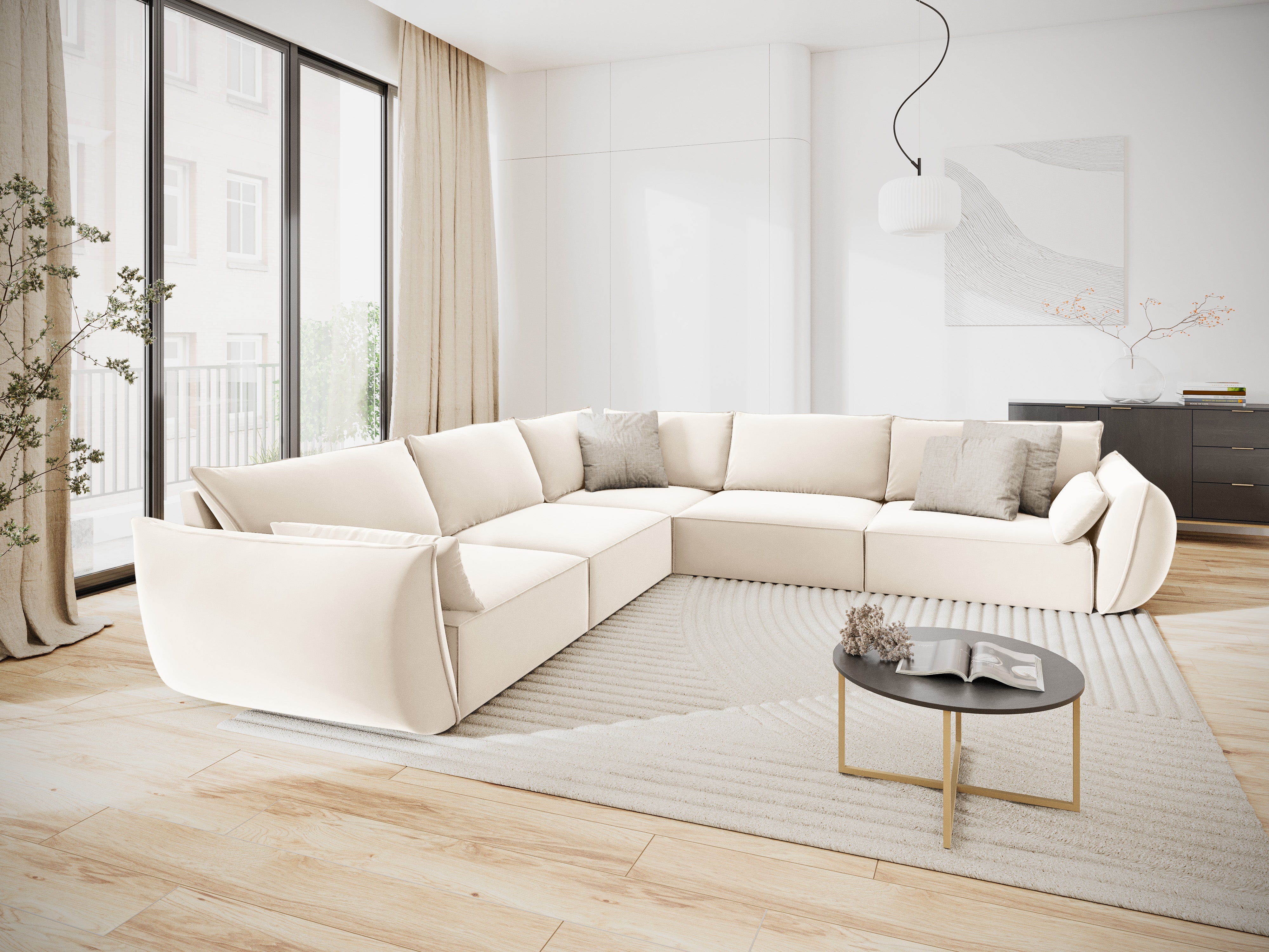 Velvet Symmetrical Corner Sofa, "Vanda", 7 Seats, 286x286x85
Made in Europe, Mazzini Sofas, Eye on Design