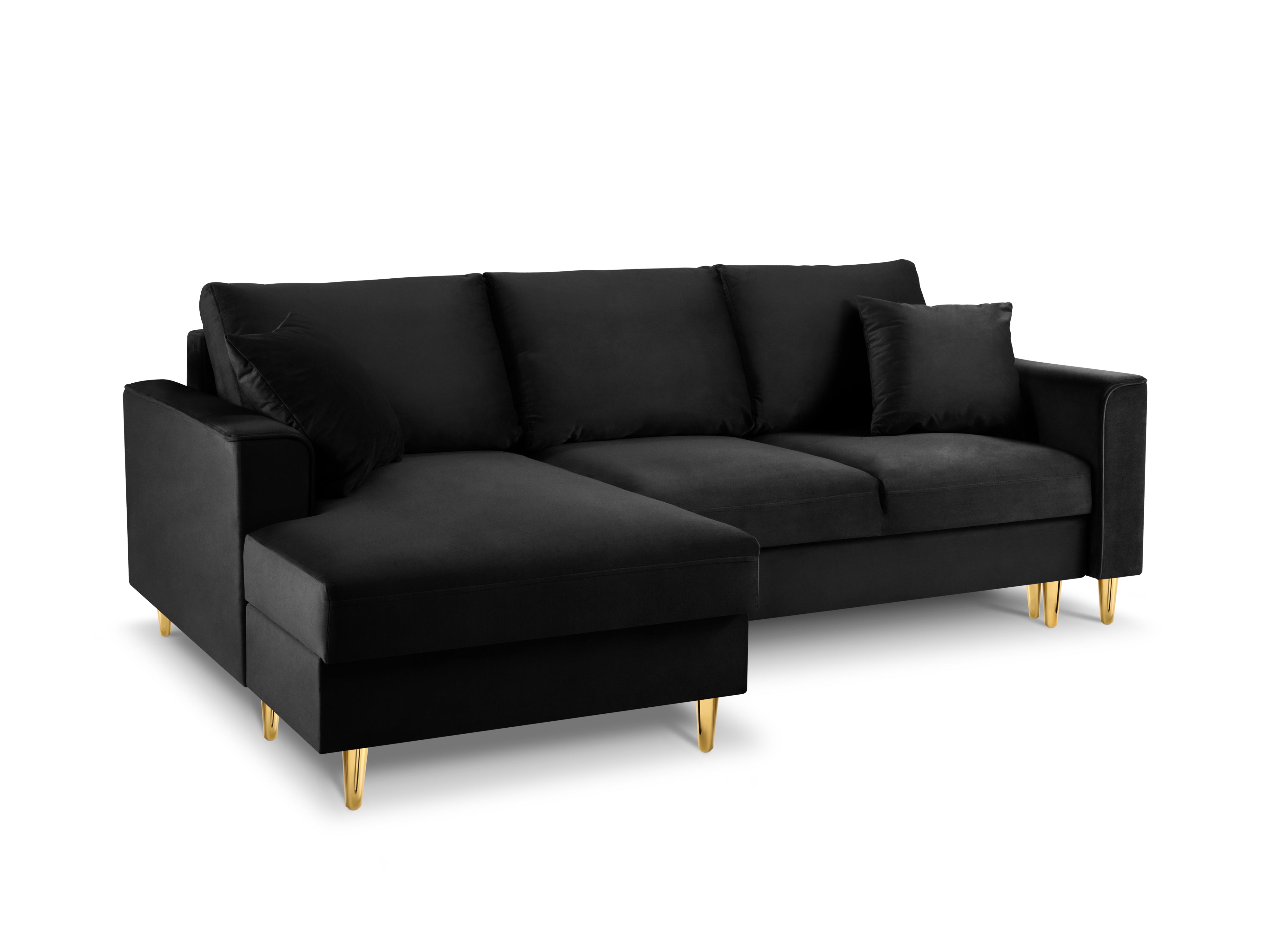 Velvet Left Corner Sofa With Bed Function And Box, "Cartadera", 4 Seats, 225x147x90
Made in Europe, Mazzini Sofas, Eye on Design