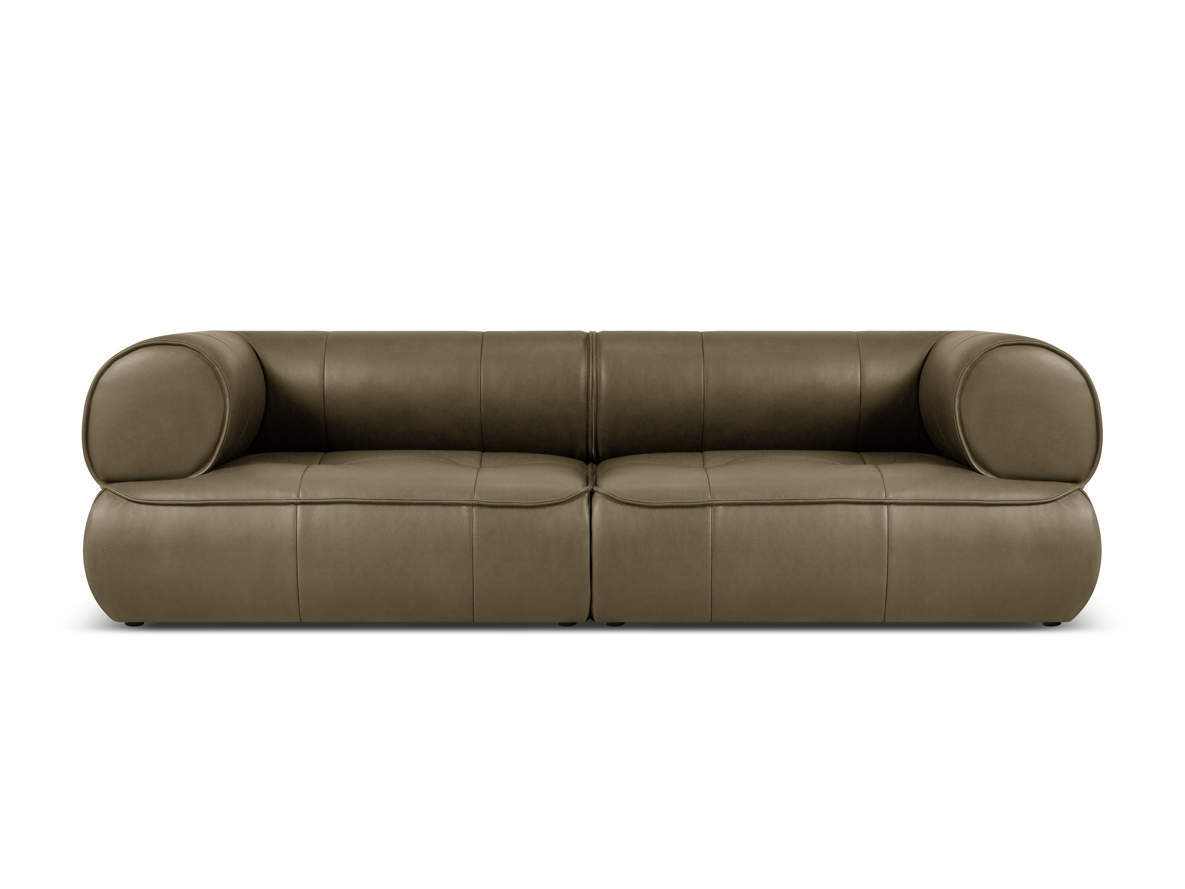 Sofa skórzana 3-osobowa LILY oliwkowy, Maison Heritage, Eye on Design