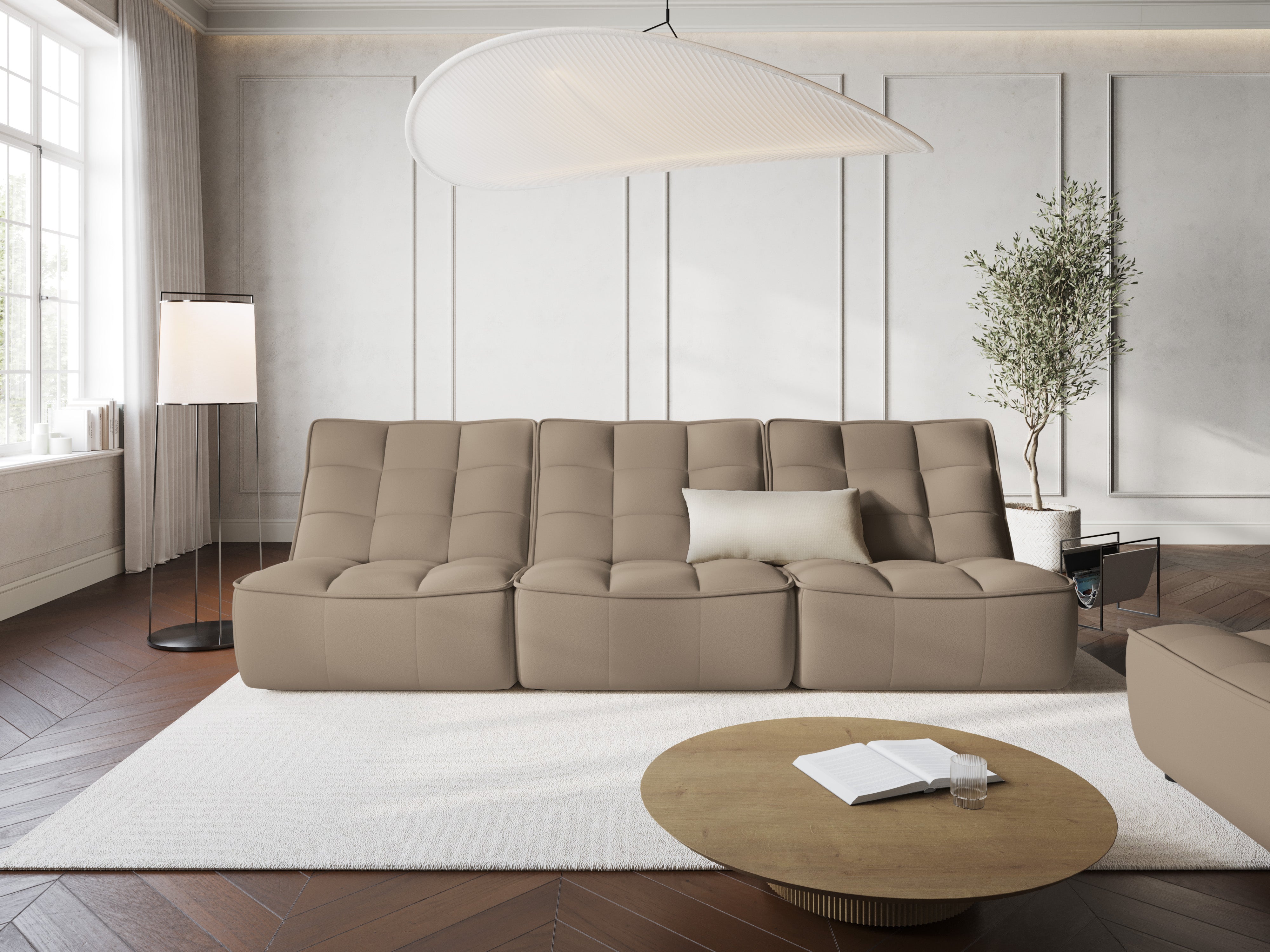 Sofa skórzana 3-osobowa MONI cappuccino, Maison Heritage, Eye on Design