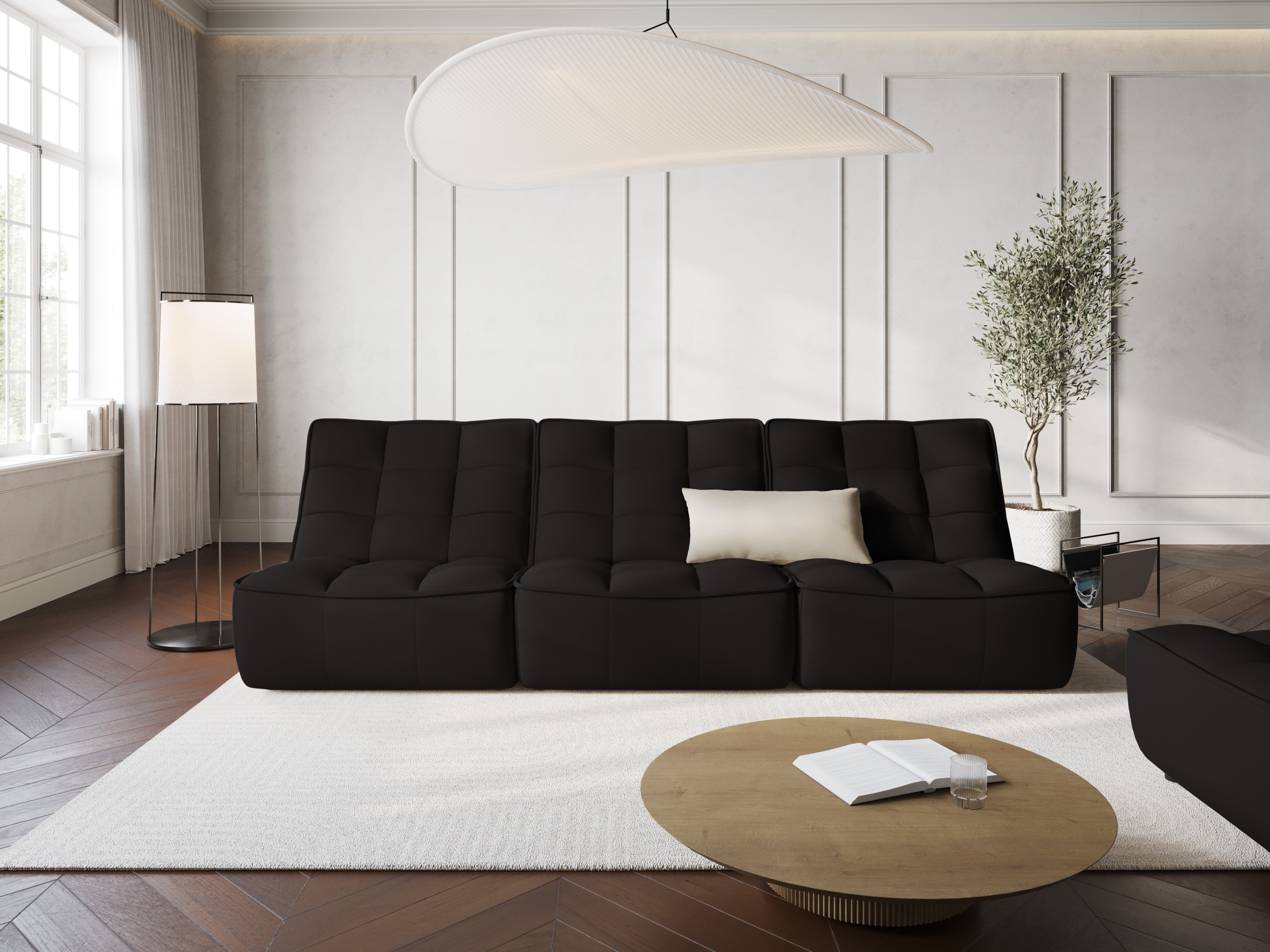 Sofa skórzana 3-osobowa MONI czarny, Maison Heritage, Eye on Design