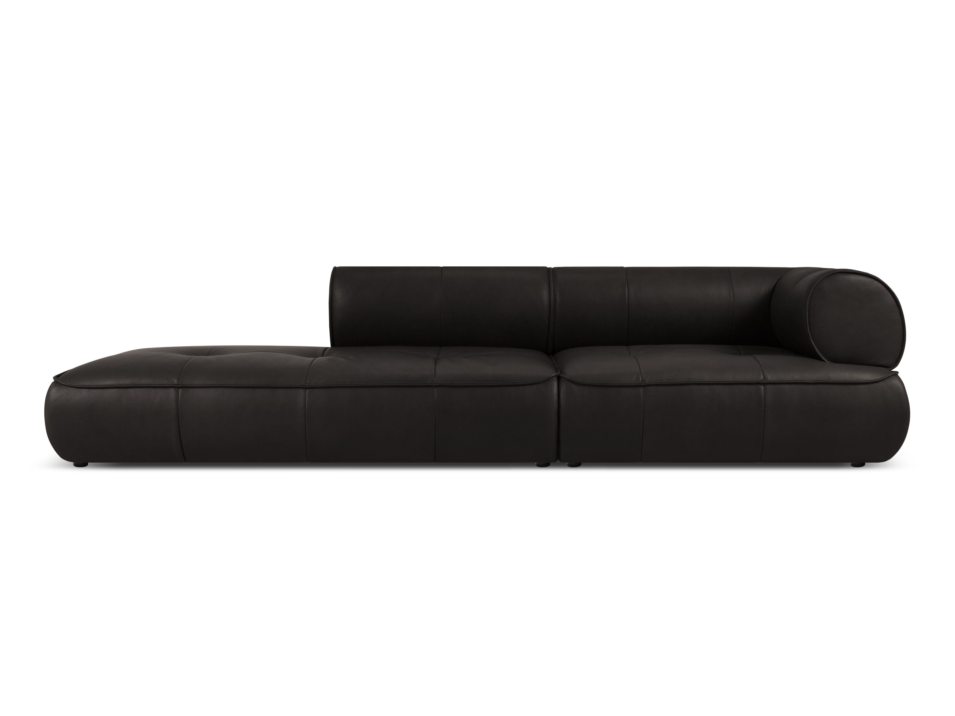 Sofa skórzana otwarta lewostronna LILY czarny, Maison Heritage, Eye on Design