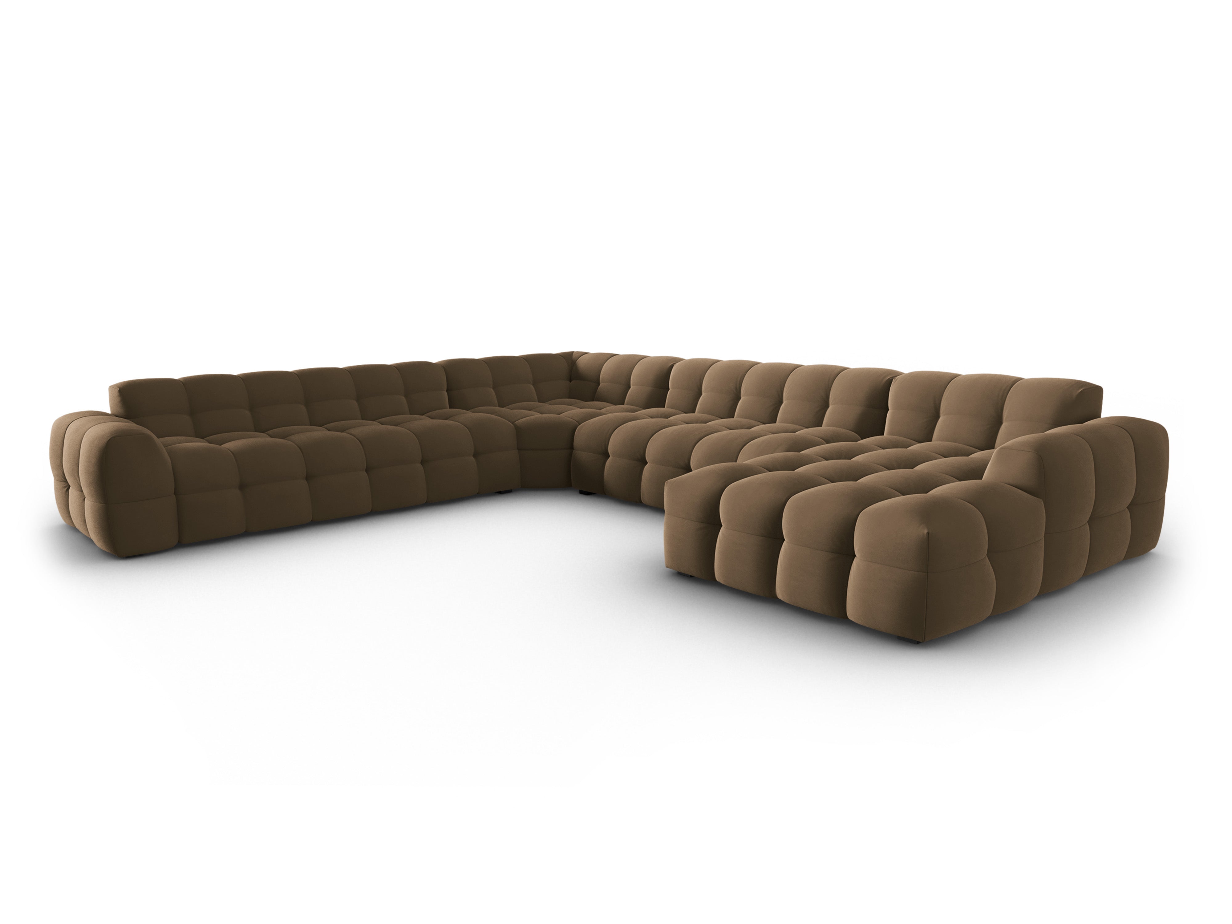 Velvet Panoramic Left Corner Sofa, "Nino", 7 Seats, 378x322x68
Made in Europe, Maison Heritage, Eye on Design