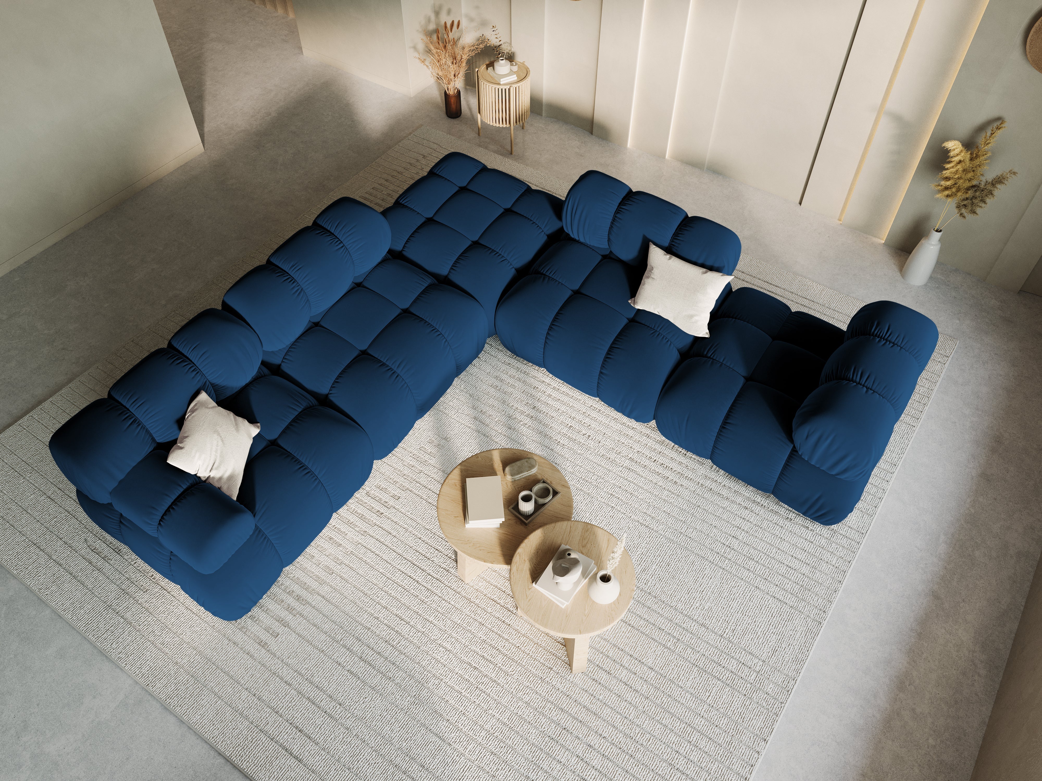Modular sofa BELLIS - left-side module royal blue