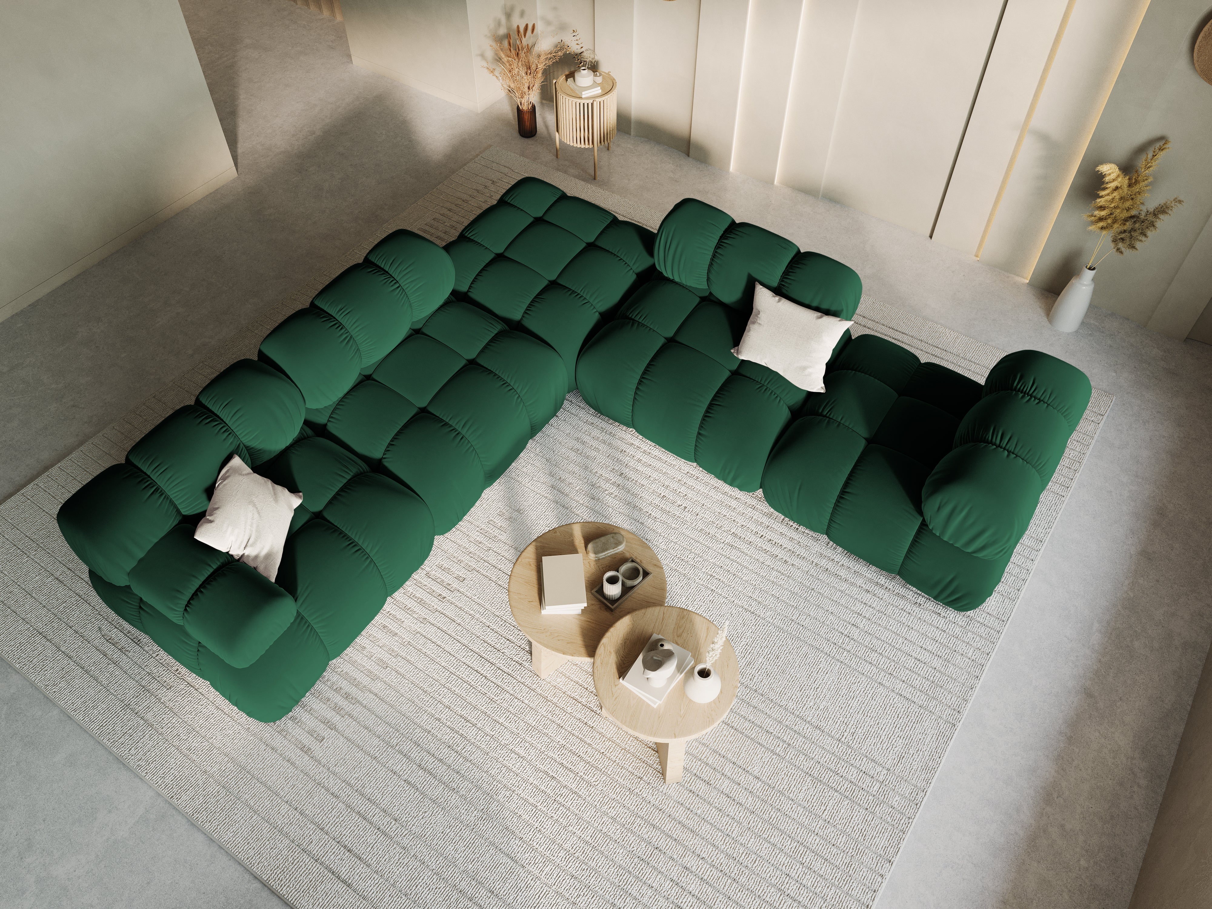 Modular sofa BELLIS - left-side module bottle green