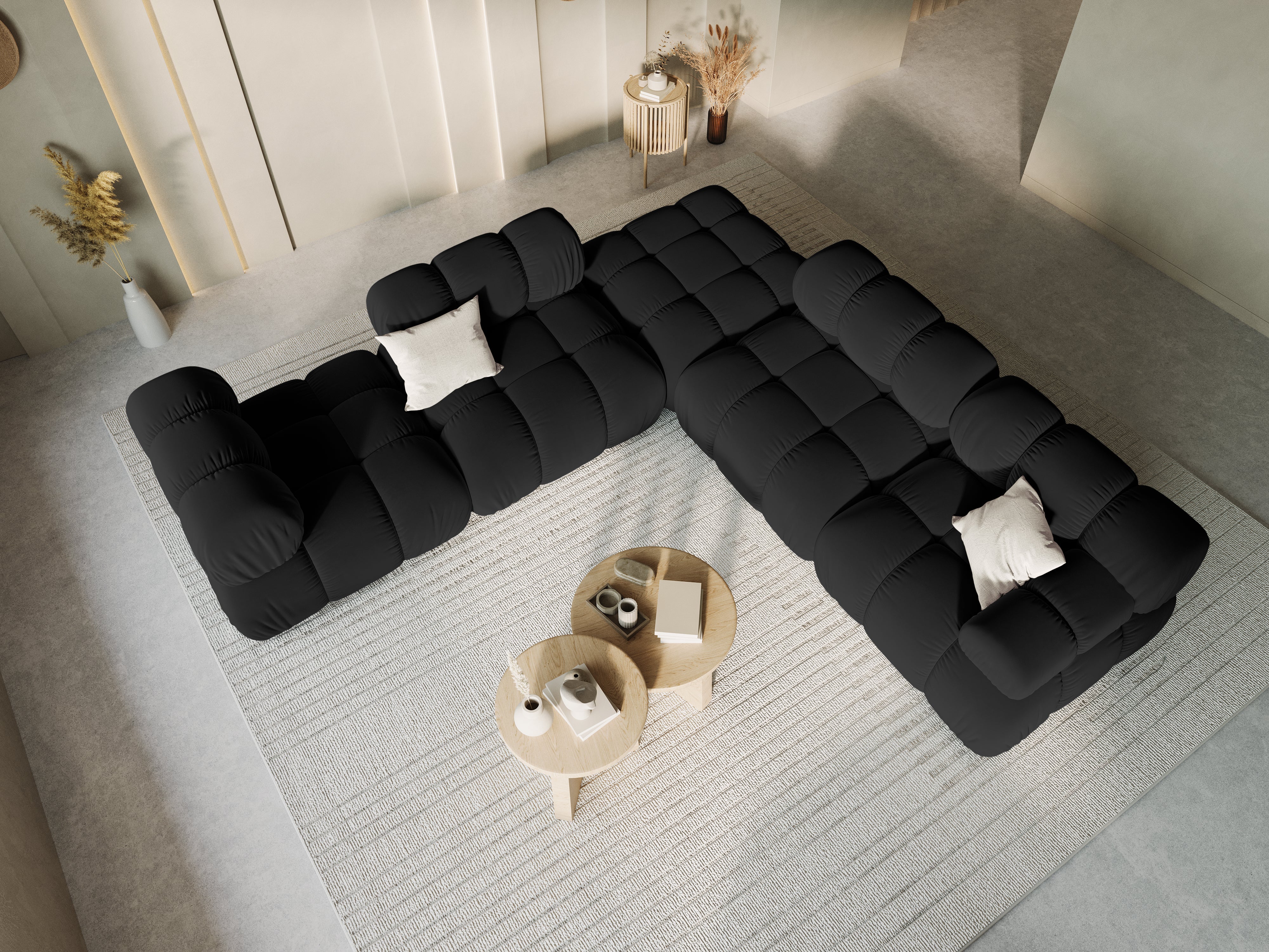 Modular sofa BELLIS - right-side module black