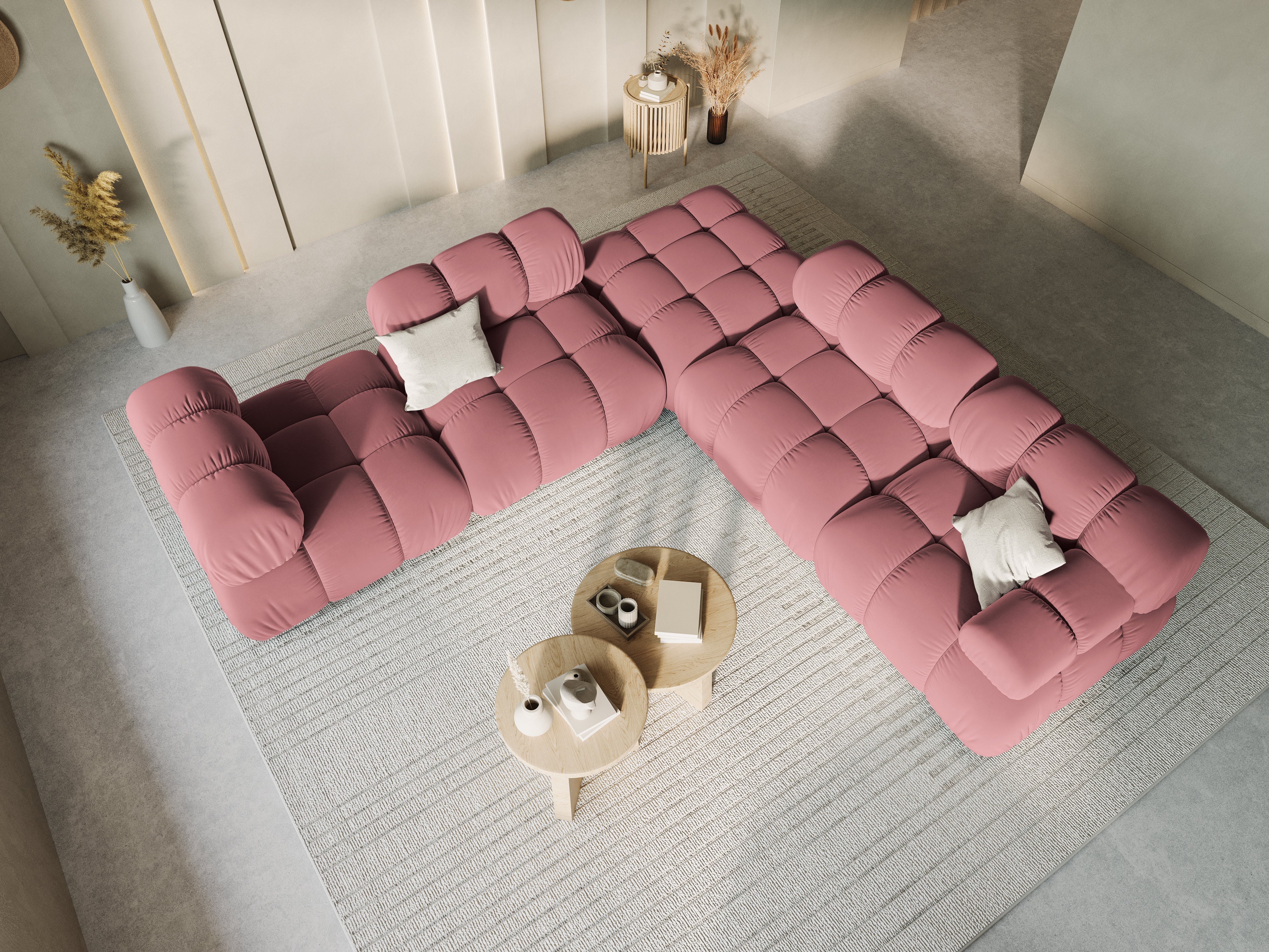 Armchair / velvet module BELLIS pink