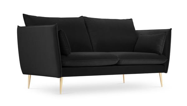 Black sofa with a golden base