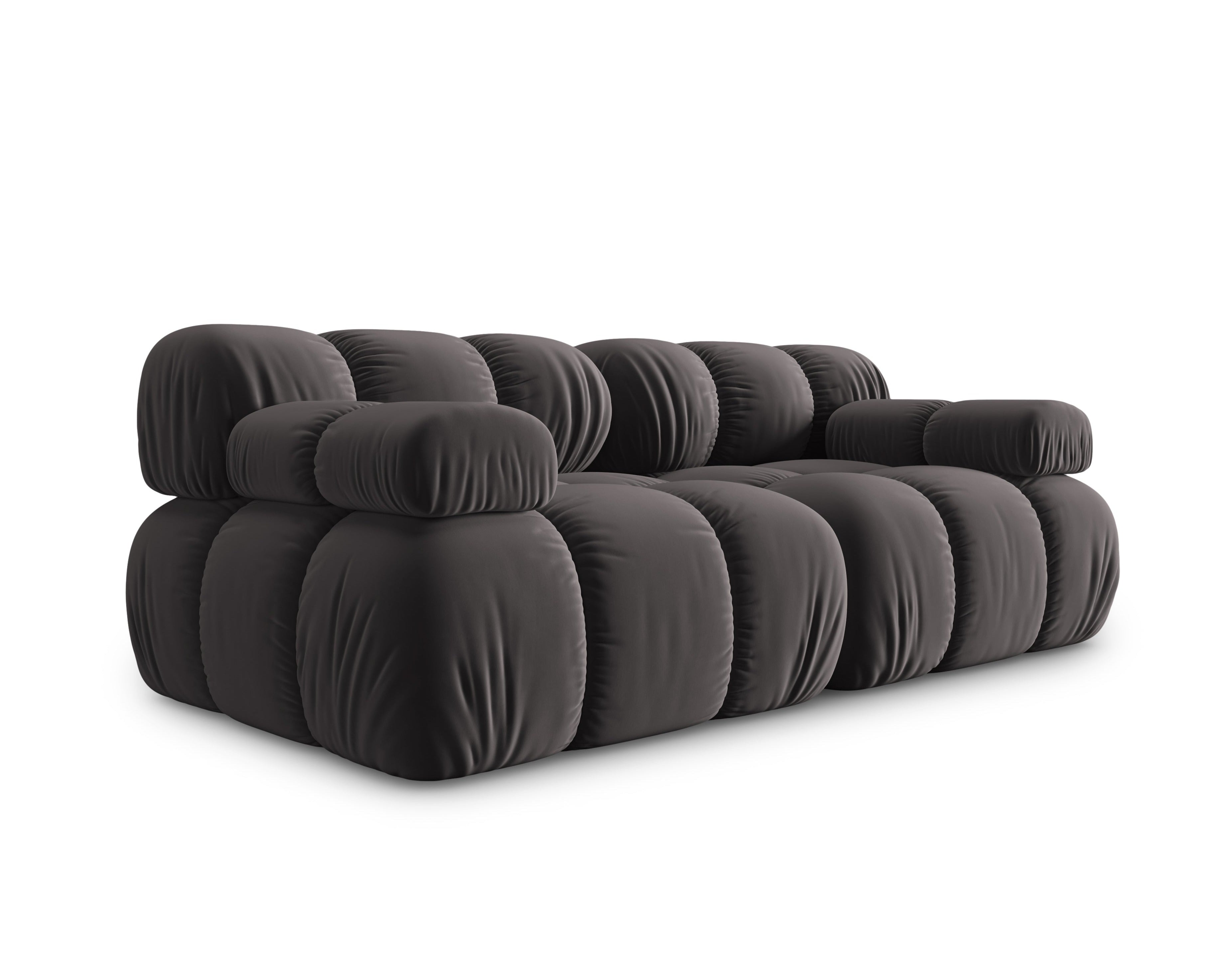 2-seater velvet sofa BELLIS dark grey, Micadoni, Eye on Design