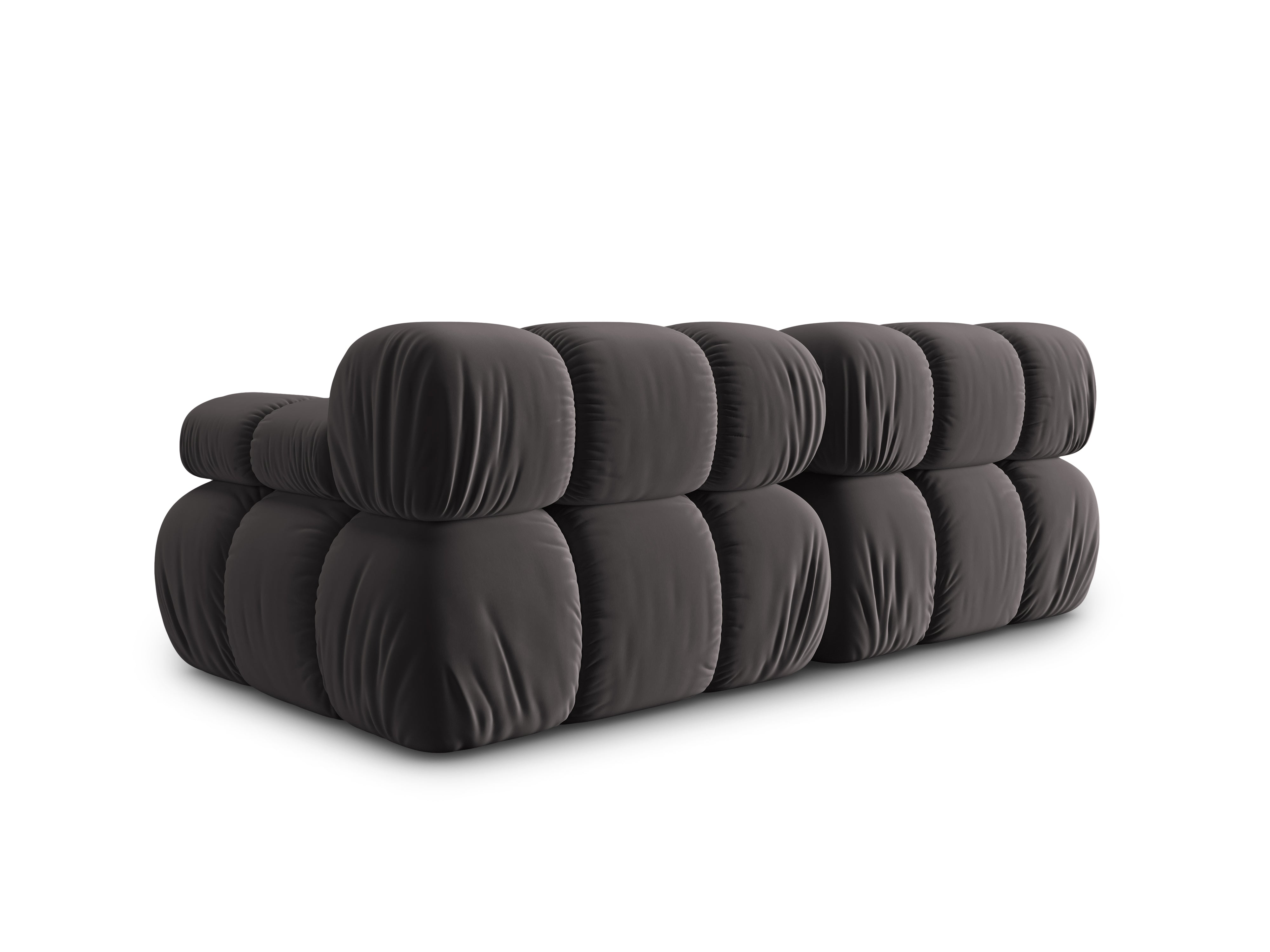 Velvet 2-seater sofa BELLIS dark grey