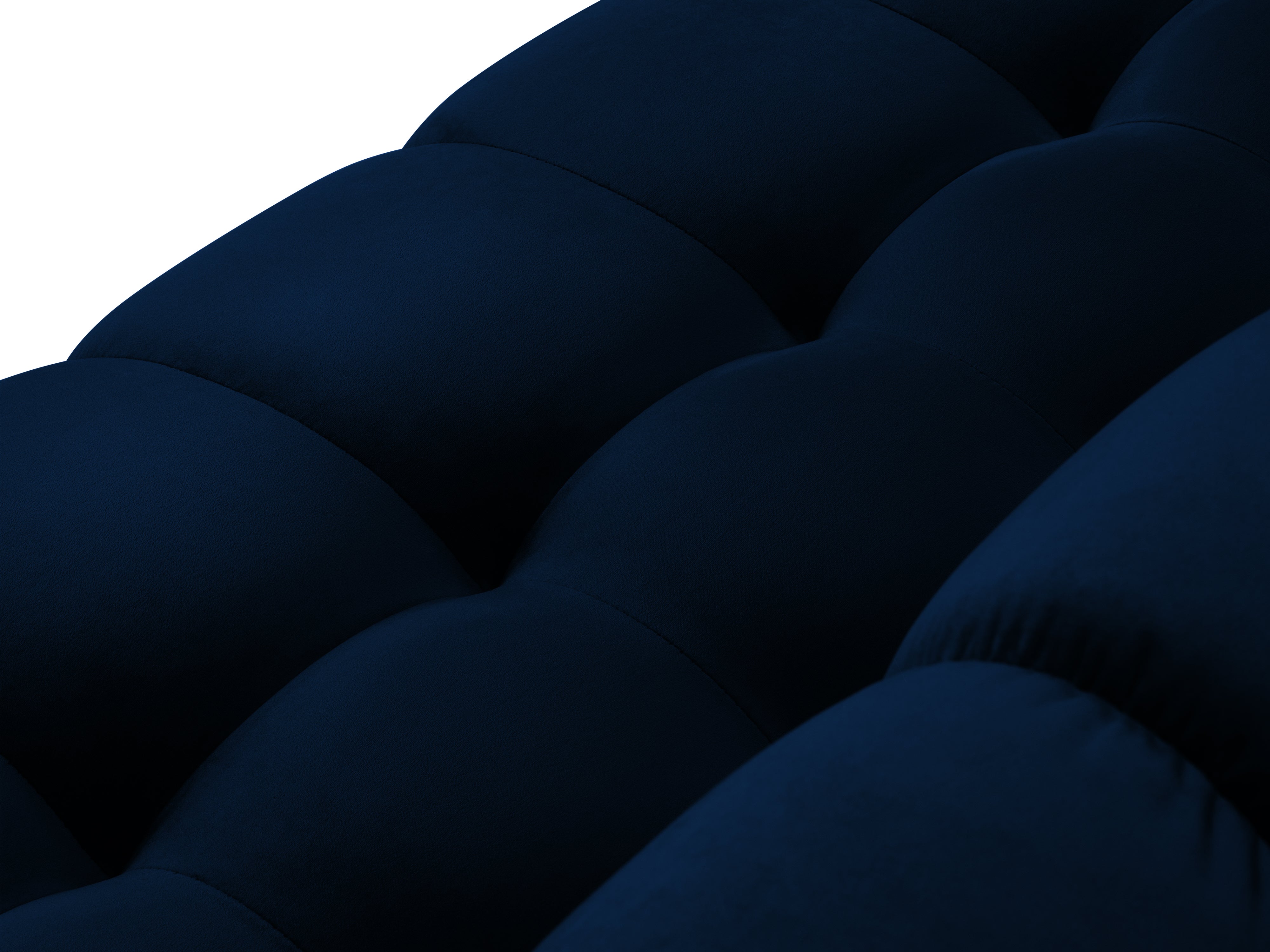 Blue velvet quilted seat