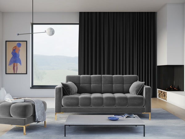 Modern sofa velvet light gray
