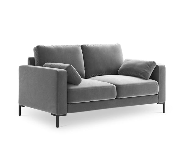 Velvet 2-seater sofa JADE grey