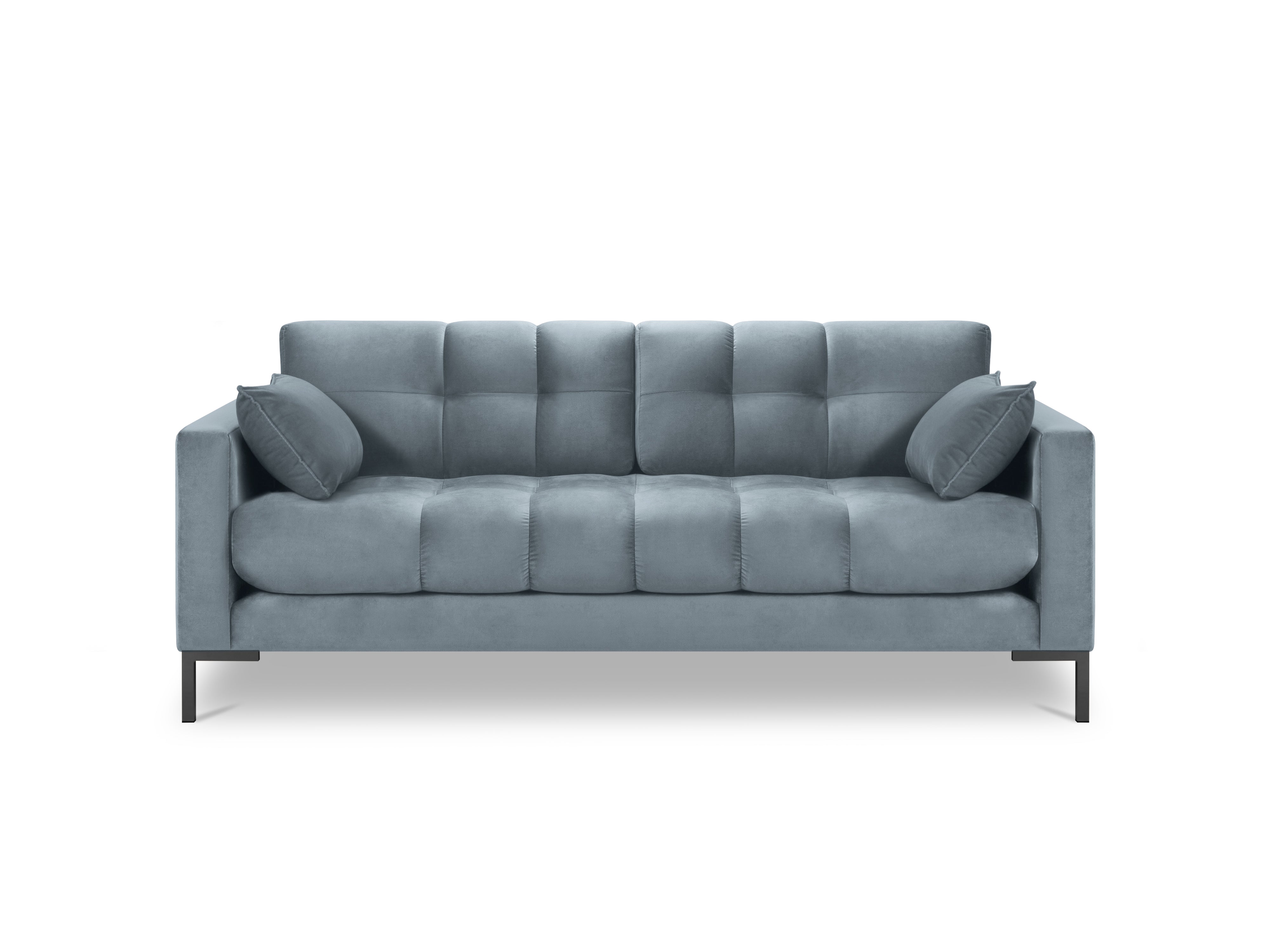 Light blue quilted sofa