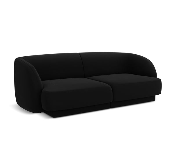 Sofa aksamitna 2-osobowa MILEY czarny, Micadoni, Eye on Design