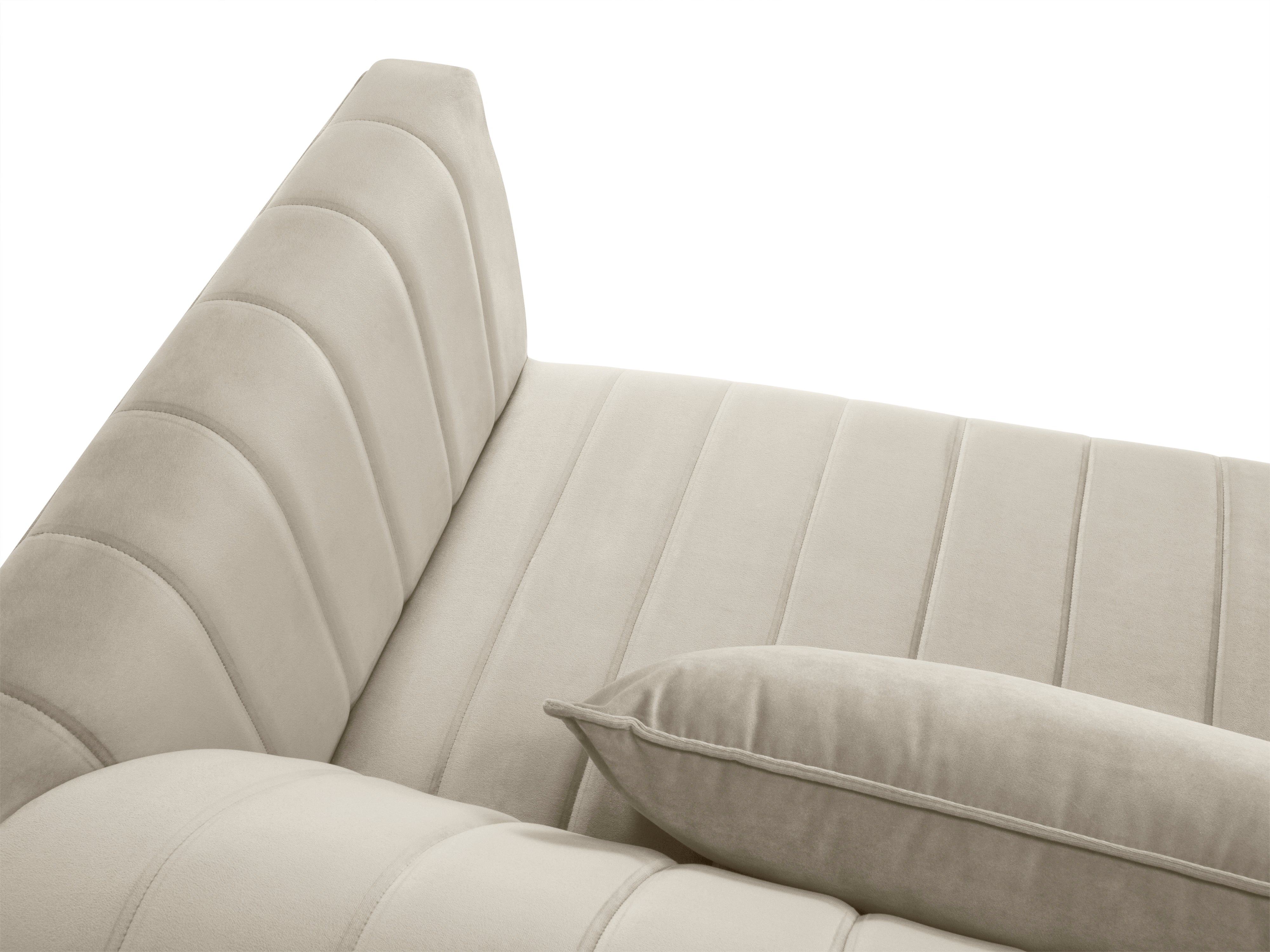 Sofa with stitching velvet beige