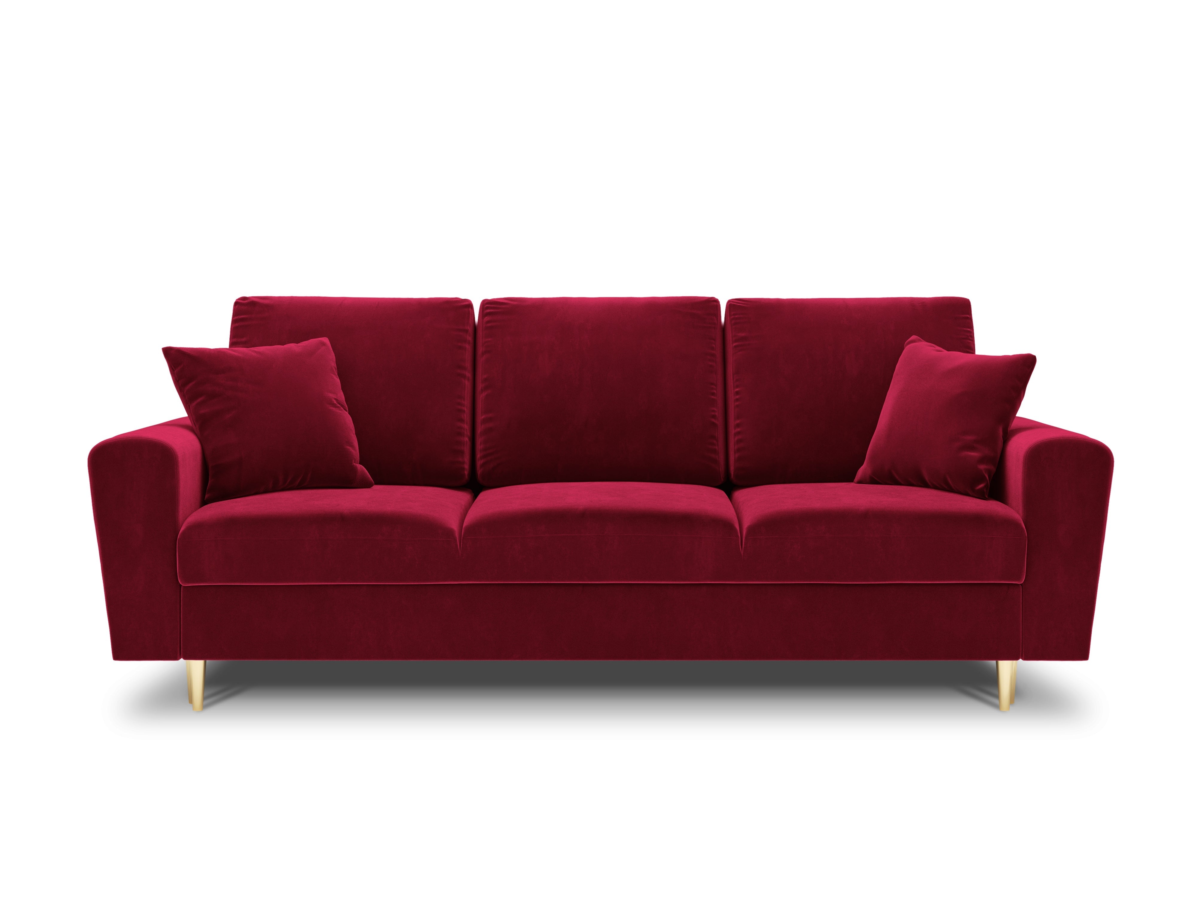 red sofa with glossy