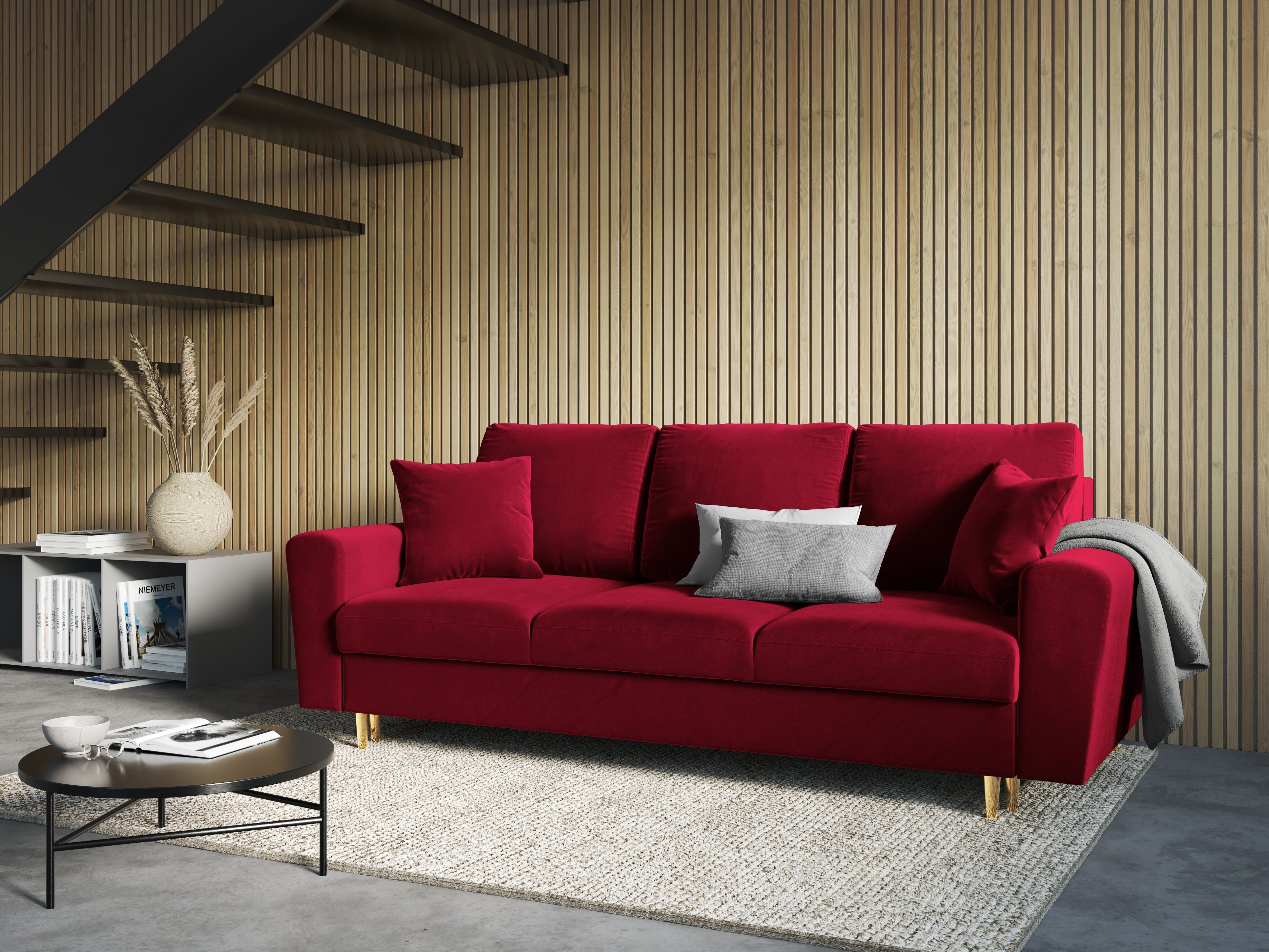 Sofa with a red sleeping function