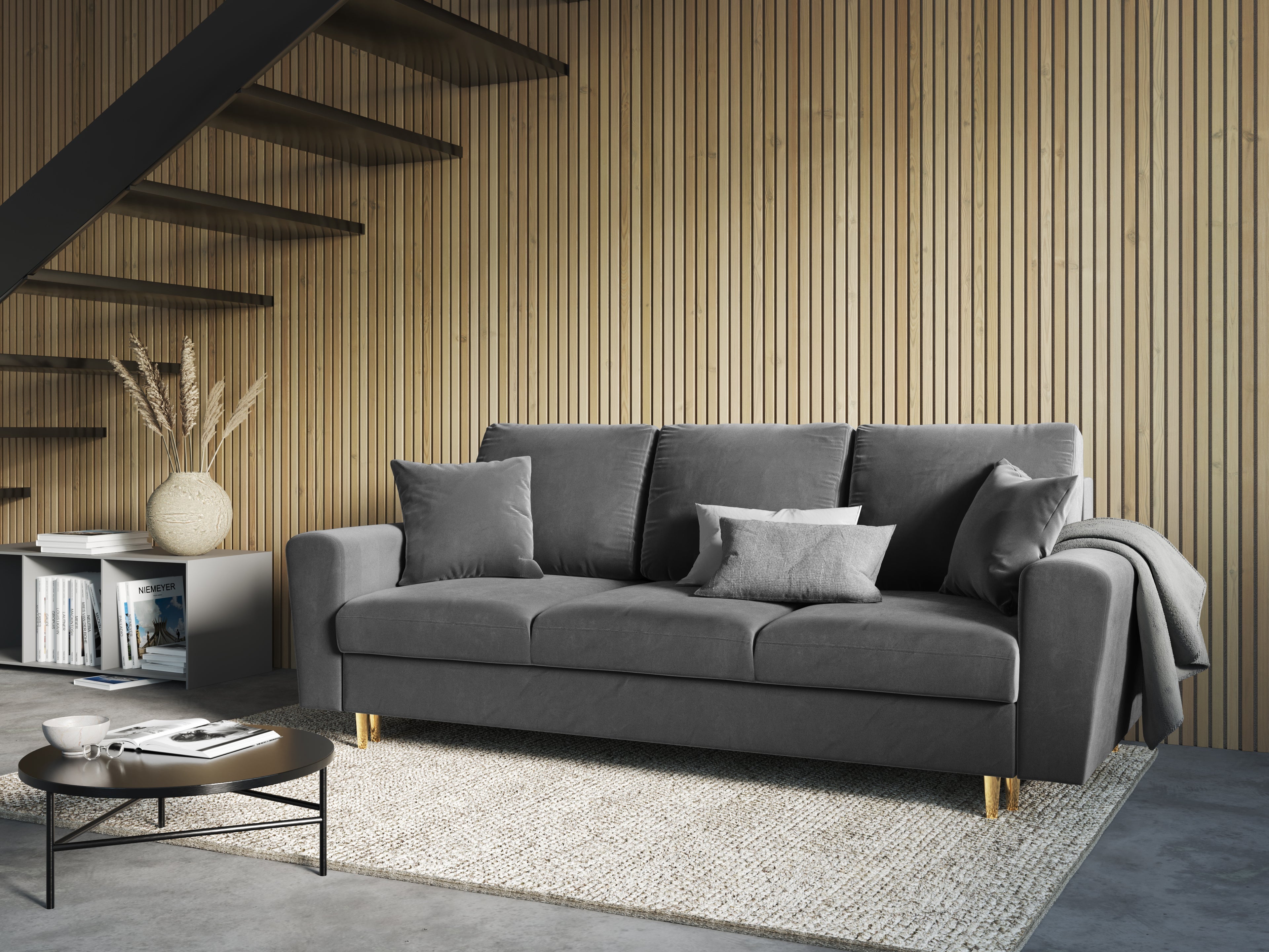 velvet light gray sofa modern classic